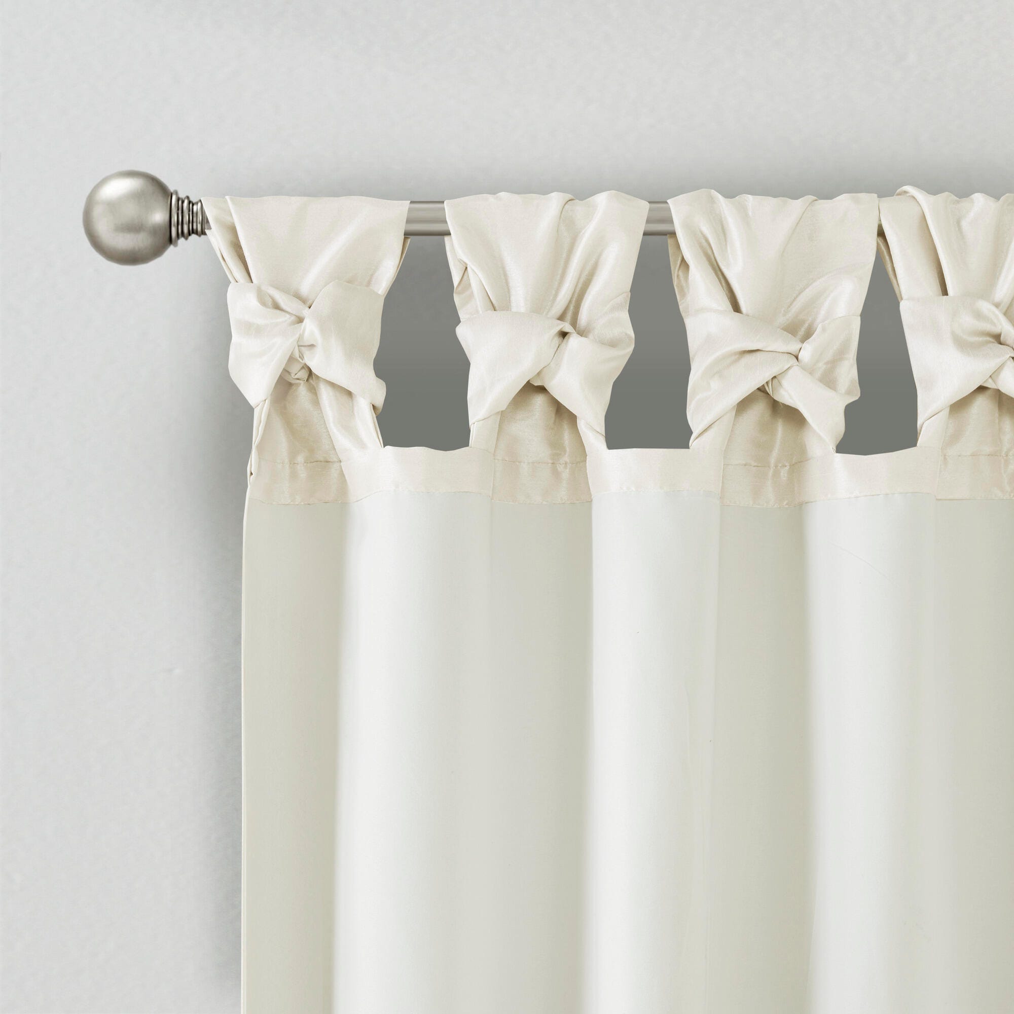 Madison Park Lillian Emilia Twist Tab Lined Window Curtain, White, large