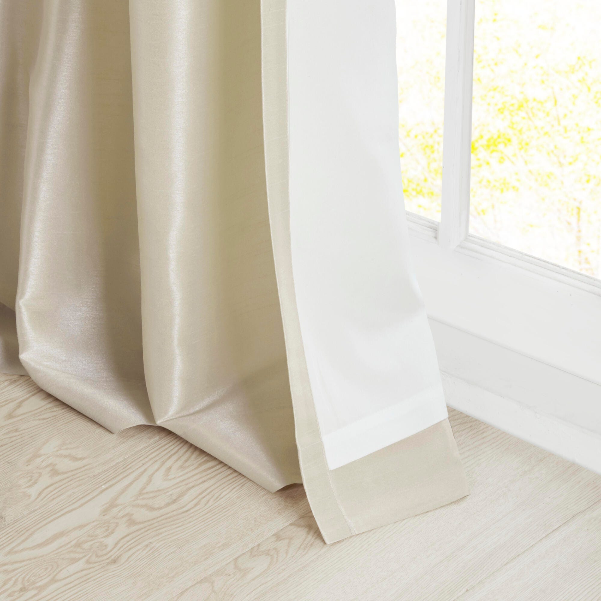 Madison Park Lillian Emilia Twist Tab Lined Window Curtain, Champagne, large