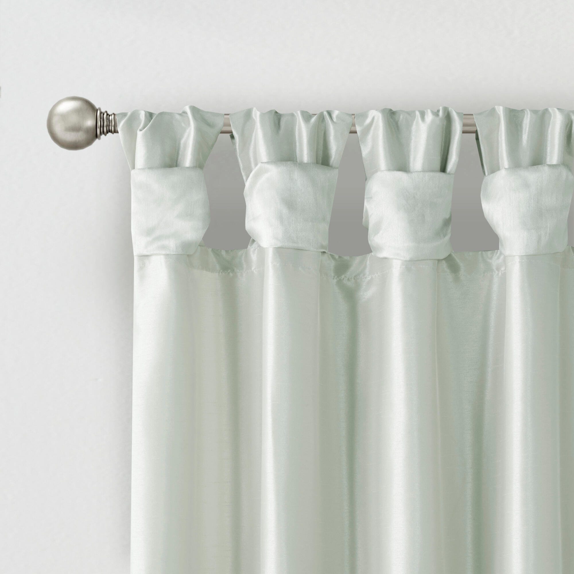 Madison Park Lillian Emilia Twist Tab Lined Window Curtain, Dusty Aqua, large
