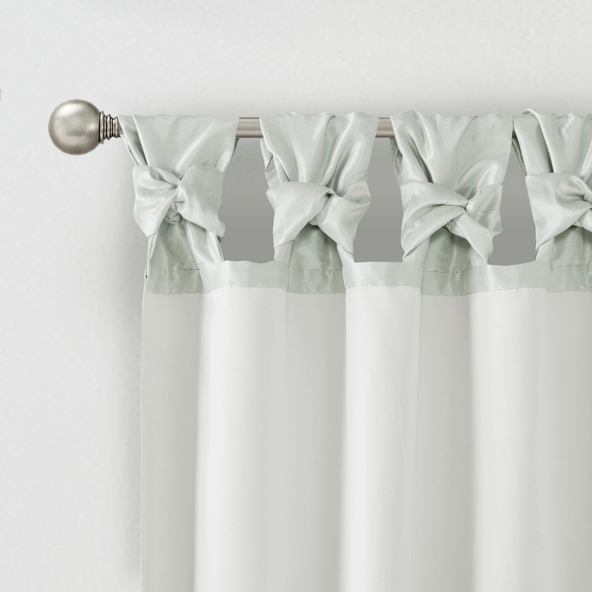Madison Park Lillian Emilia Twist Tab Lined Window Curtain, Dusty Aqua, large