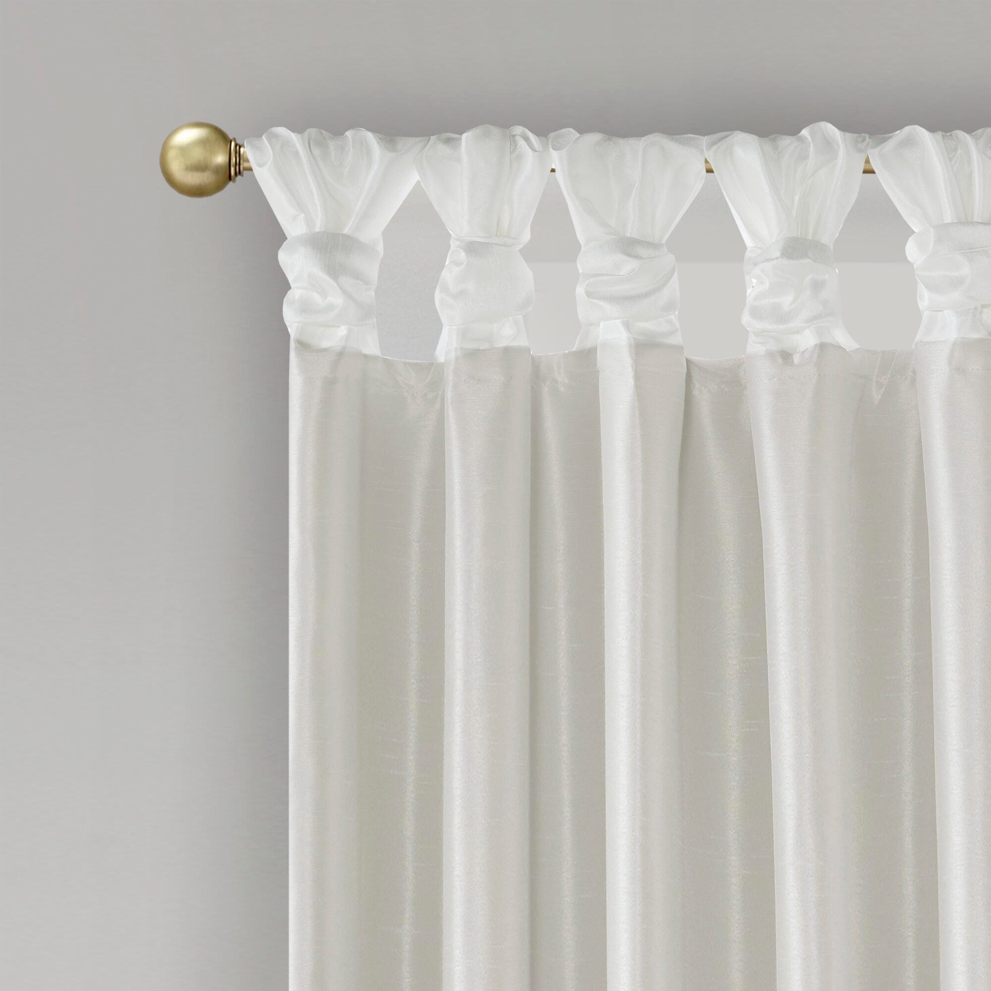 Madison Park Lillian Emilia Twist Tab Total Blackout Window Curtain, White, large