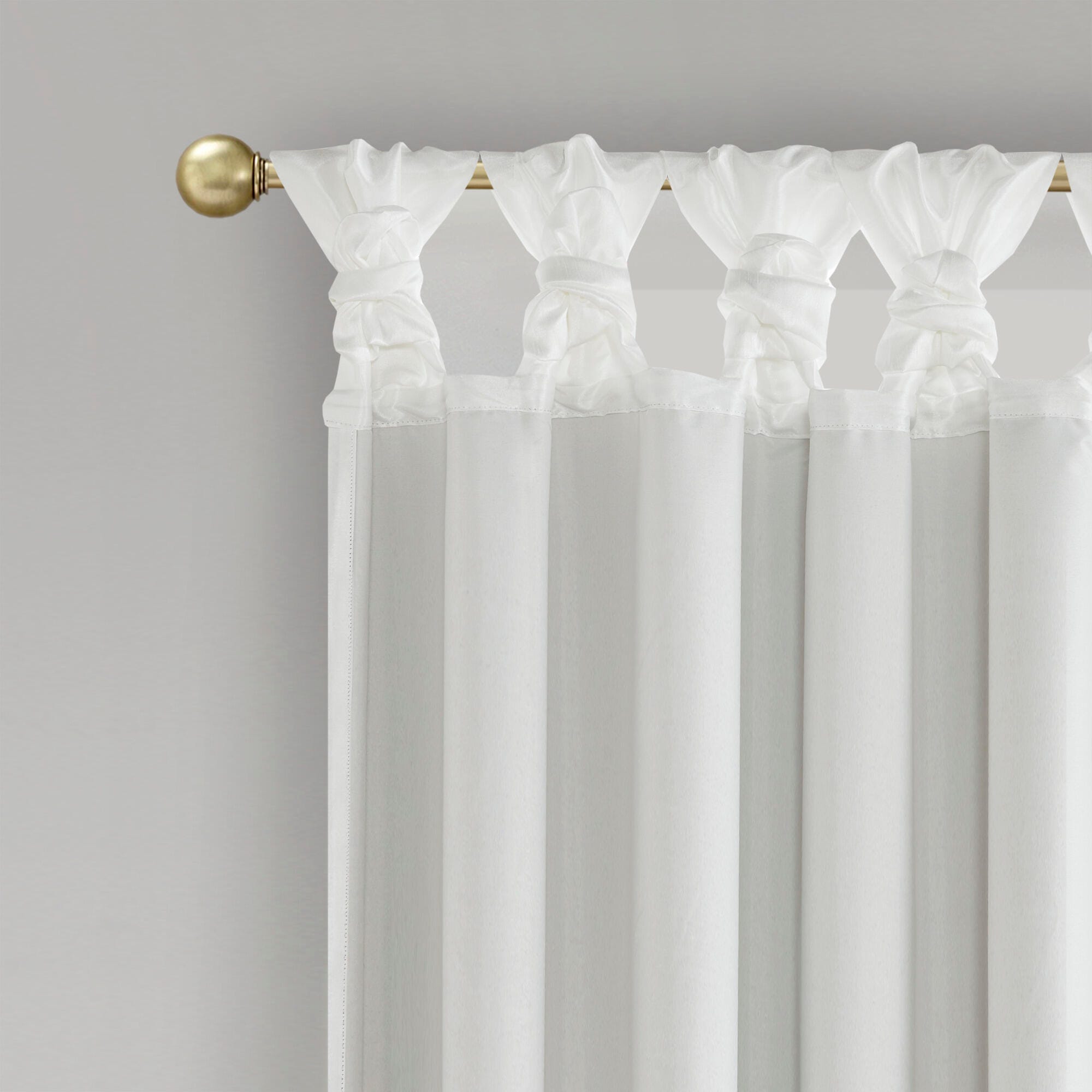 Madison Park Lillian Emilia Twist Tab Total Blackout Window Curtain, White, large