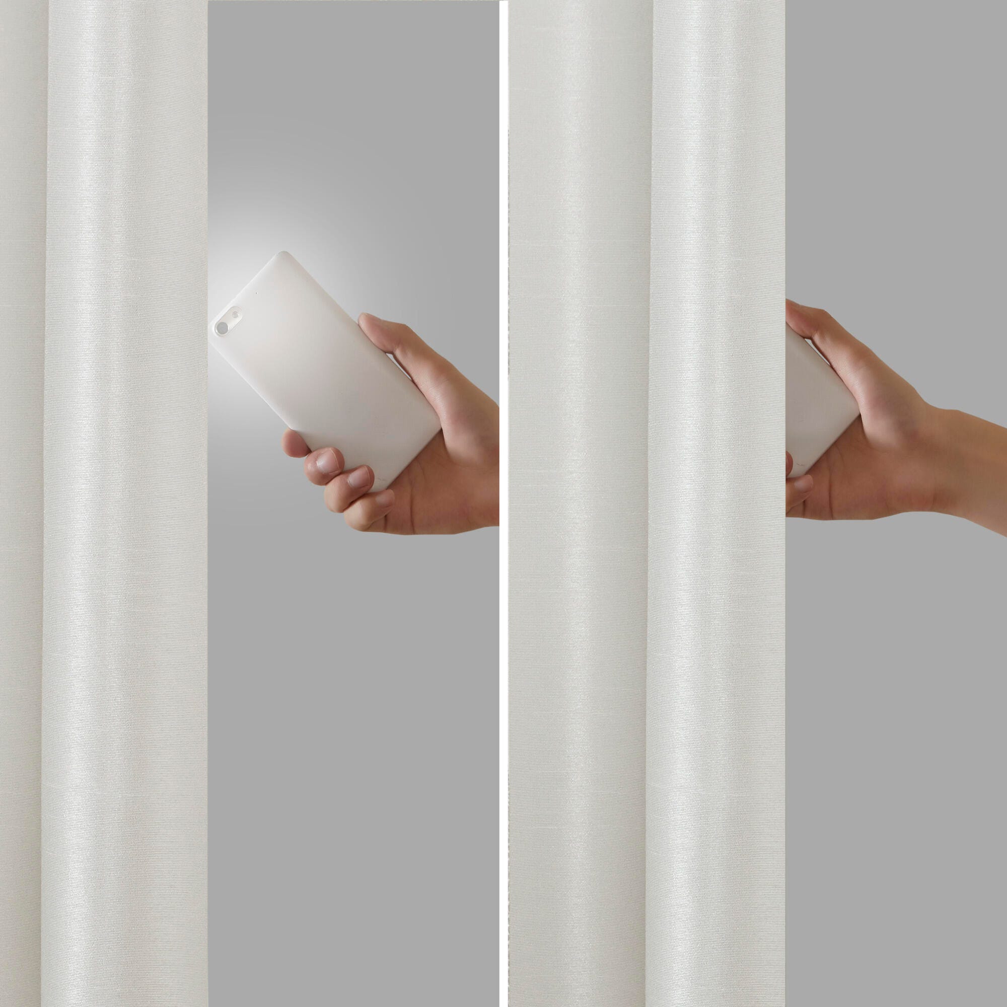 Madison Park Lillian Emilia Twist Tab Total Blackout Window Curtain, White, large