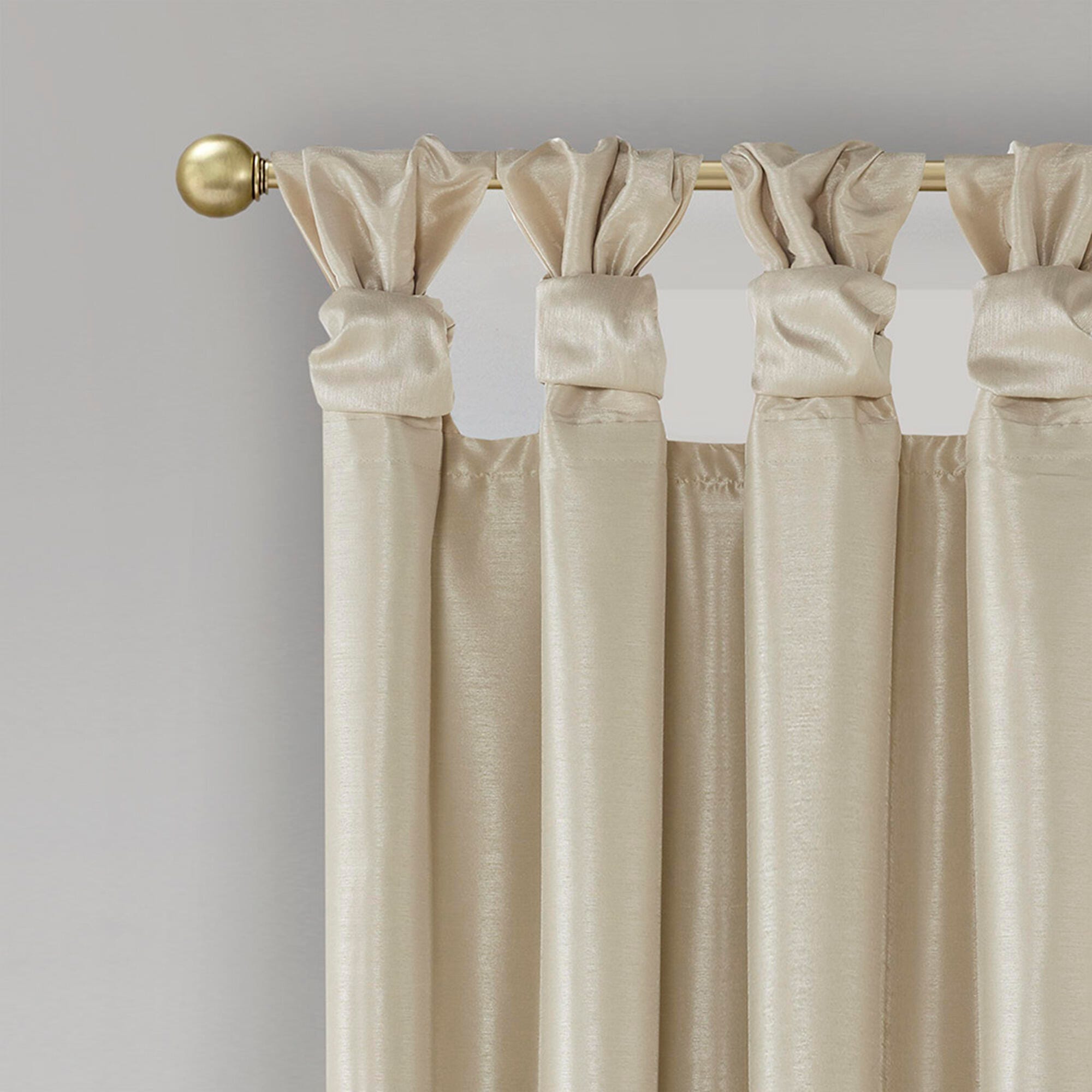 Madison Park Lillian Emilia Twist Tab Total Blackout Window Curtain, Champagne, large