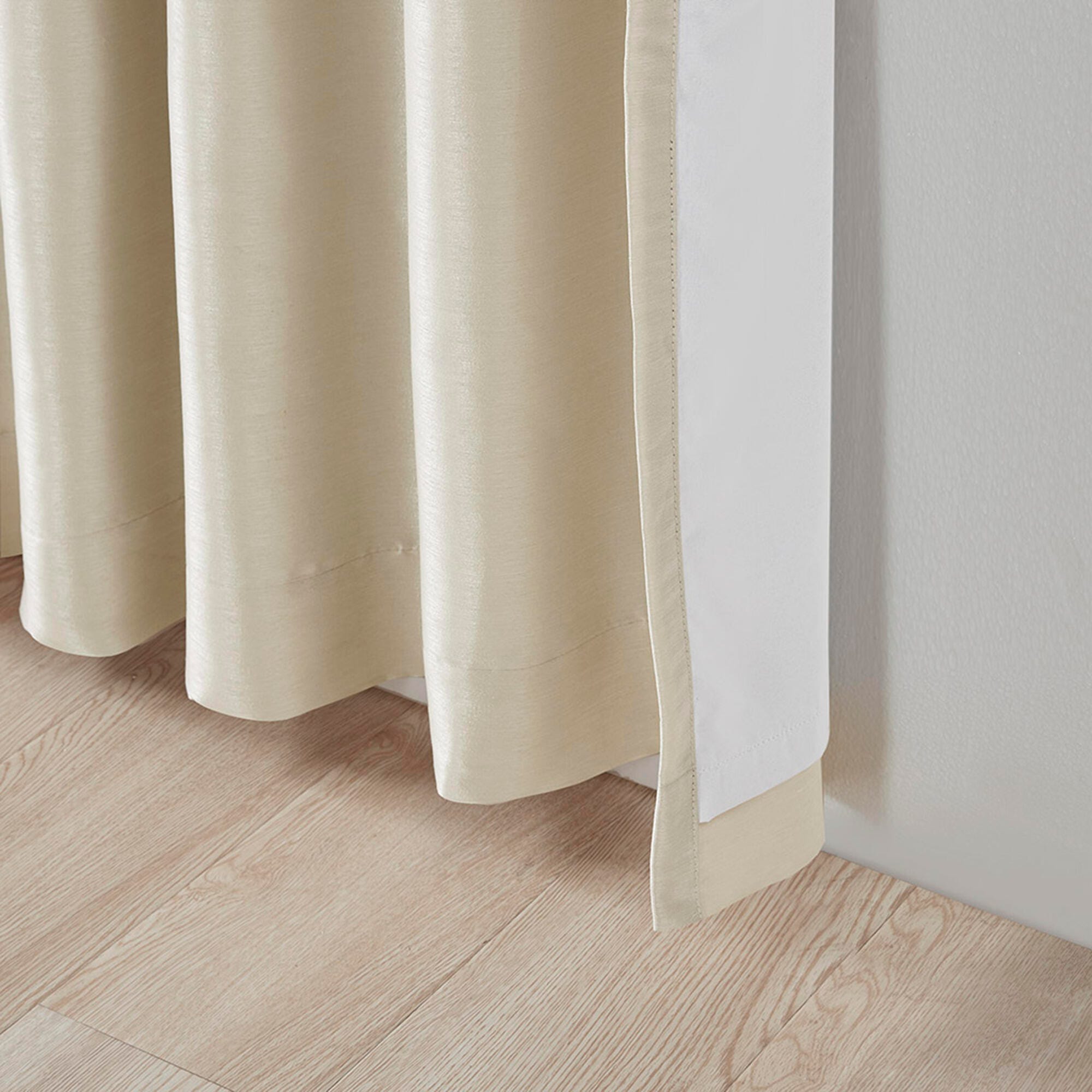 Madison Park Lillian Emilia Twist Tab Total Blackout Window Curtain, Champagne, large