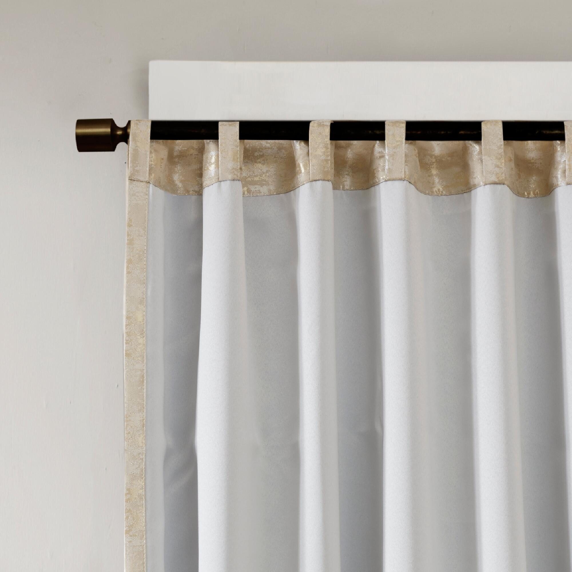 SunSmart Cassius Marble Jacquard Total Blackout Curtain Panel, Gold, large