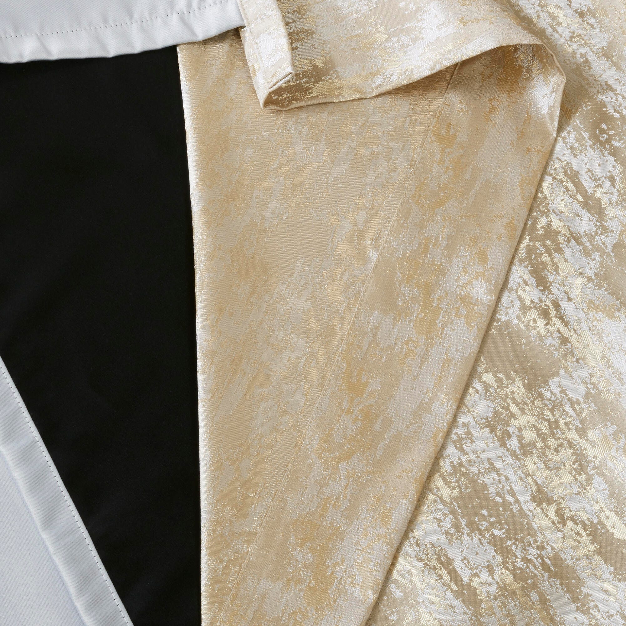 SunSmart Cassius Marble Jacquard Total Blackout Curtain Panel, Gold, large