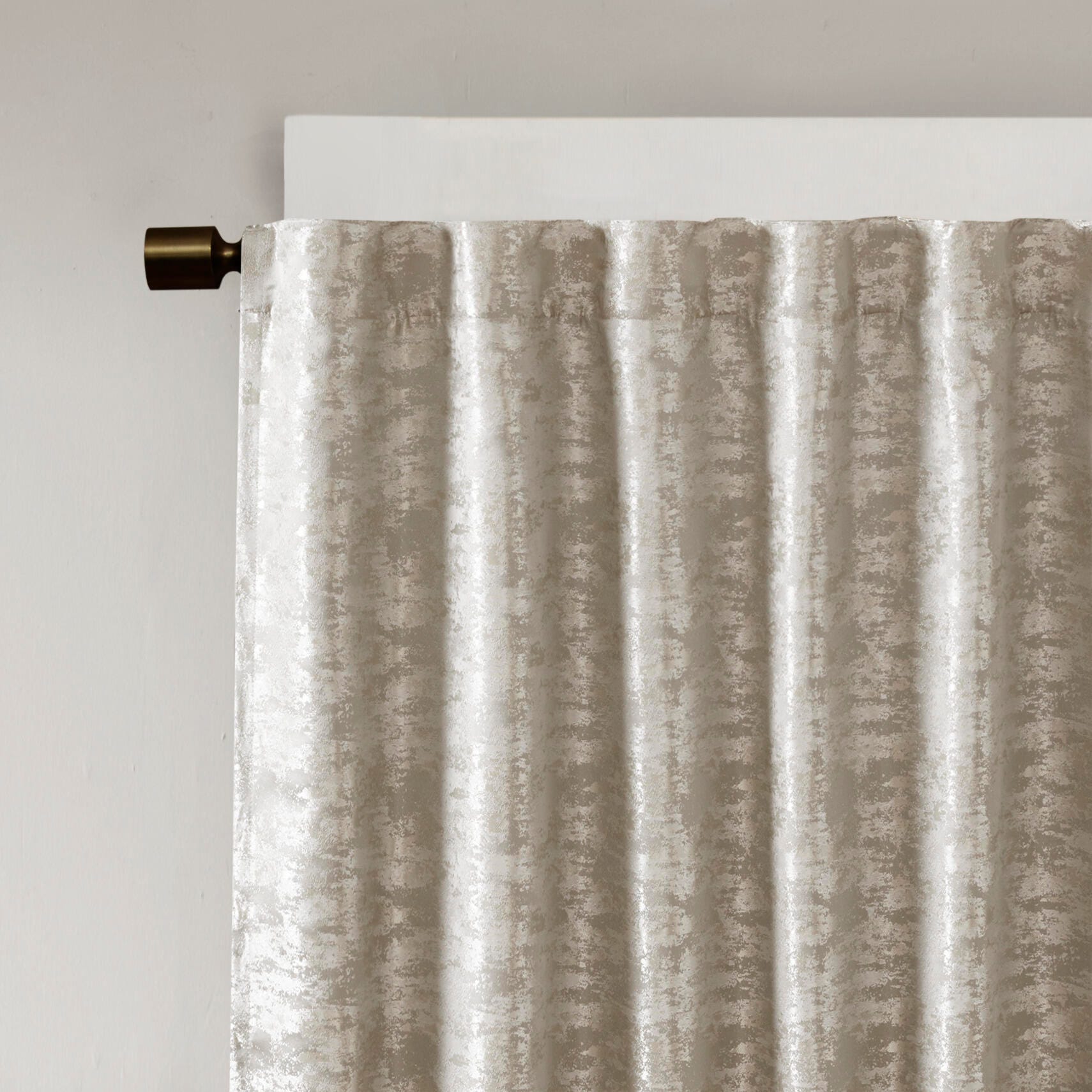 SunSmart Cassius Marble Jacquard Total Blackout Curtain Panel, Gray/Silver, large
