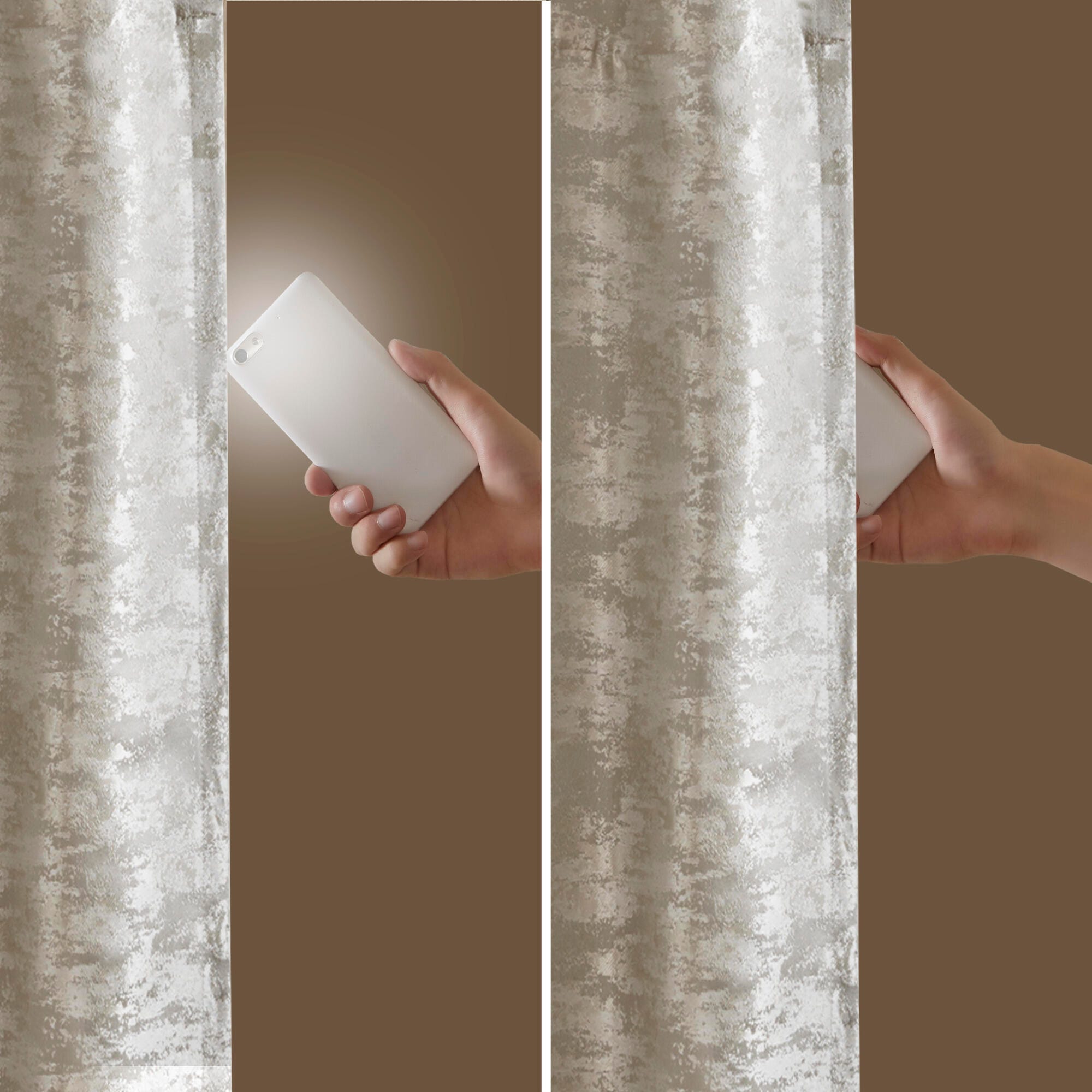 SunSmart Cassius Marble Jacquard Total Blackout Curtain Panel, Gray/Silver, large