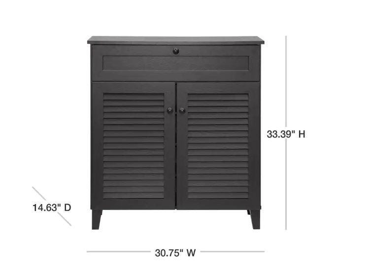 Baxton Studio Calvin Shoe Storage Cabinet, , large