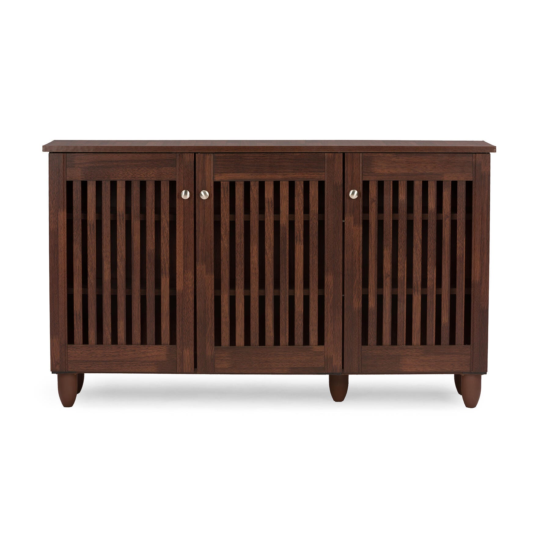 Baxton Studio Fernanda 3-Door Wide Shoe Storage Cabinet | Ashley