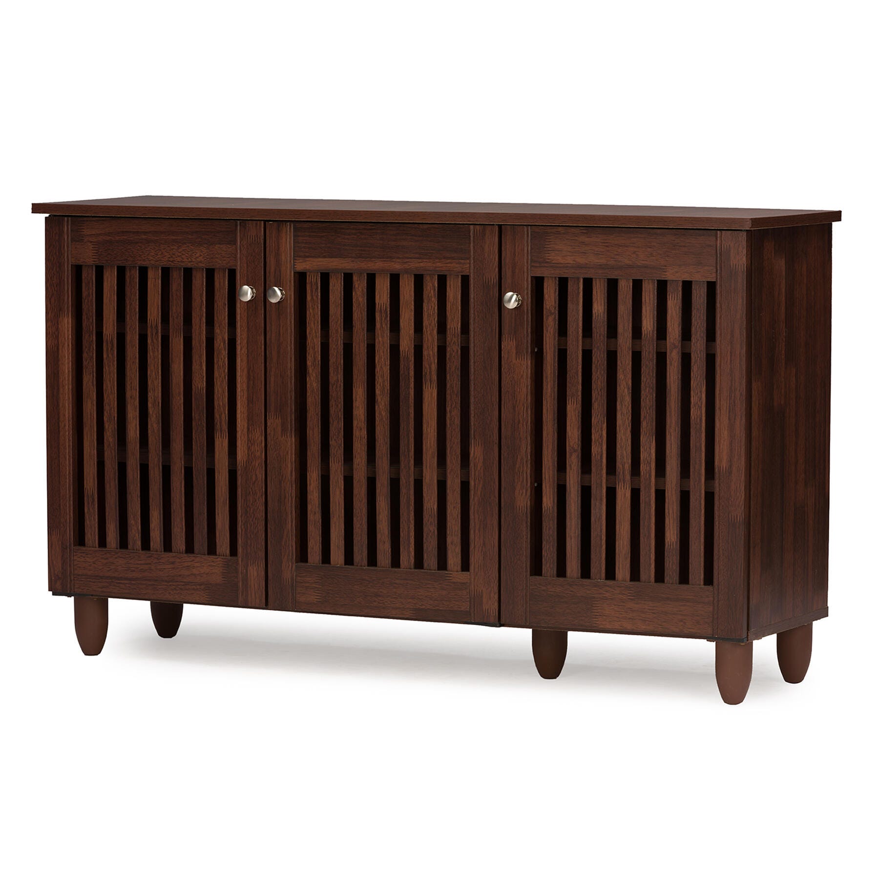 Baxton Studio Fernanda 3-Door Wide Shoe Storage Cabinet | Ashley