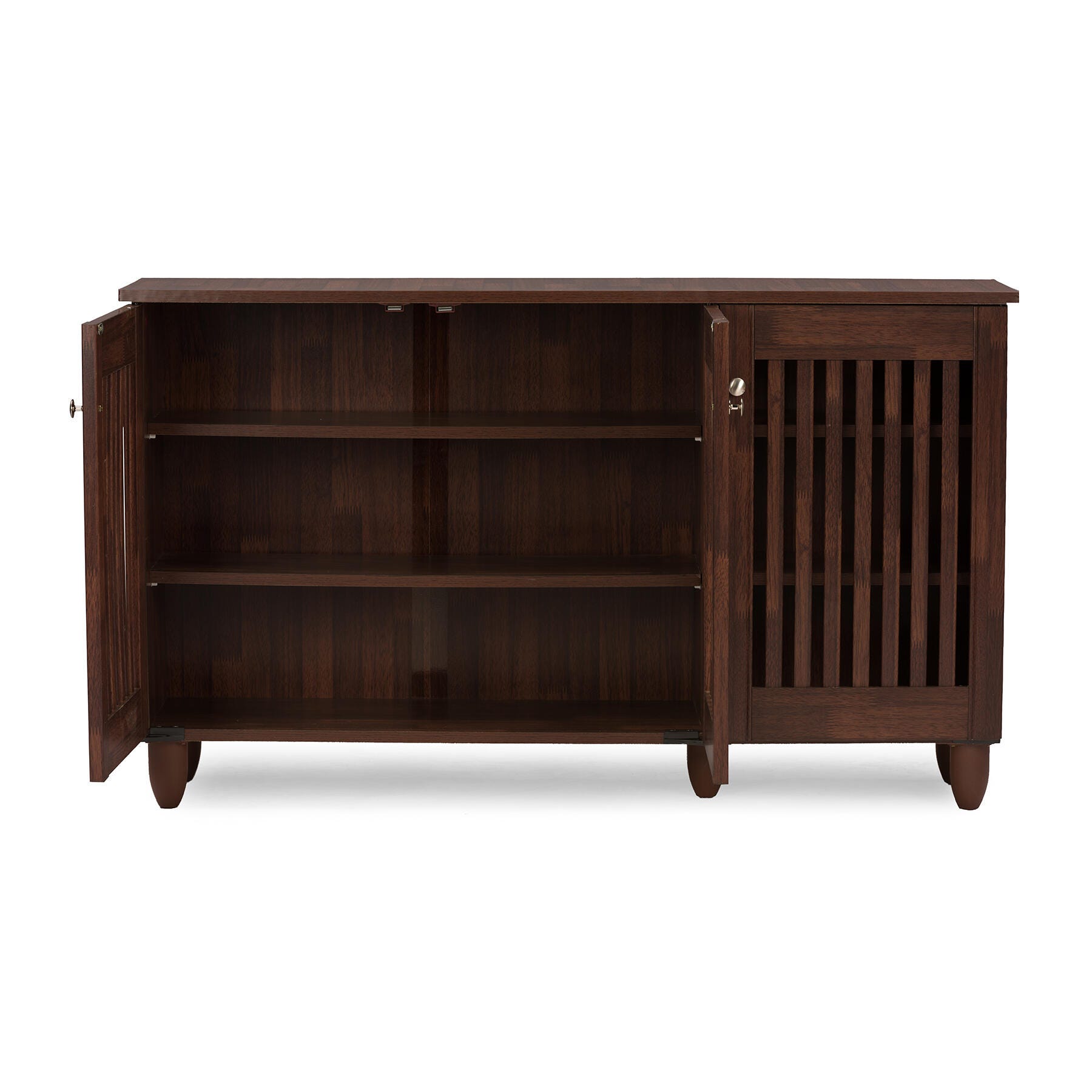 Baxton Studio Fernanda 3-Door Wide Shoe Storage Cabinet, , large