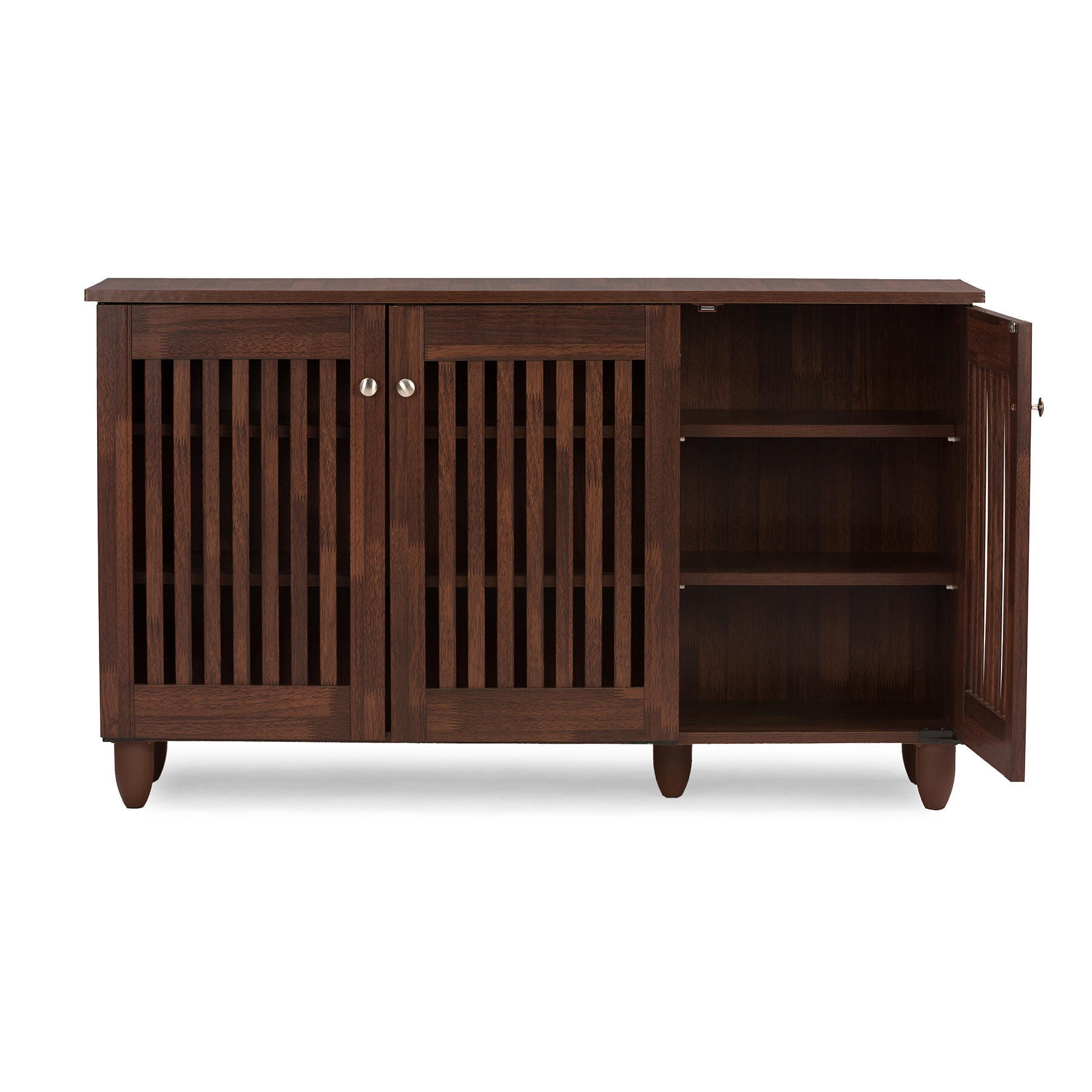 Baxton Studio Fernanda 3-Door Wide Shoe Storage Cabinet | Ashley