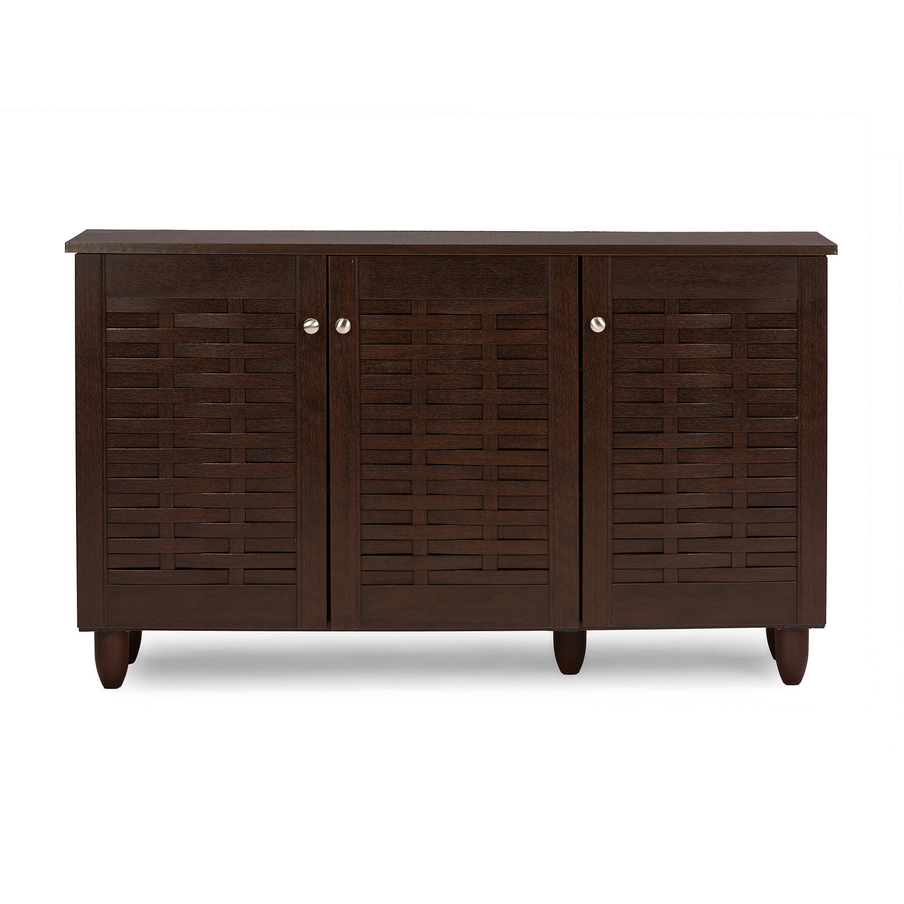 Baxton Studio Winda 3-Door Shoe Storage Cabinet, , large