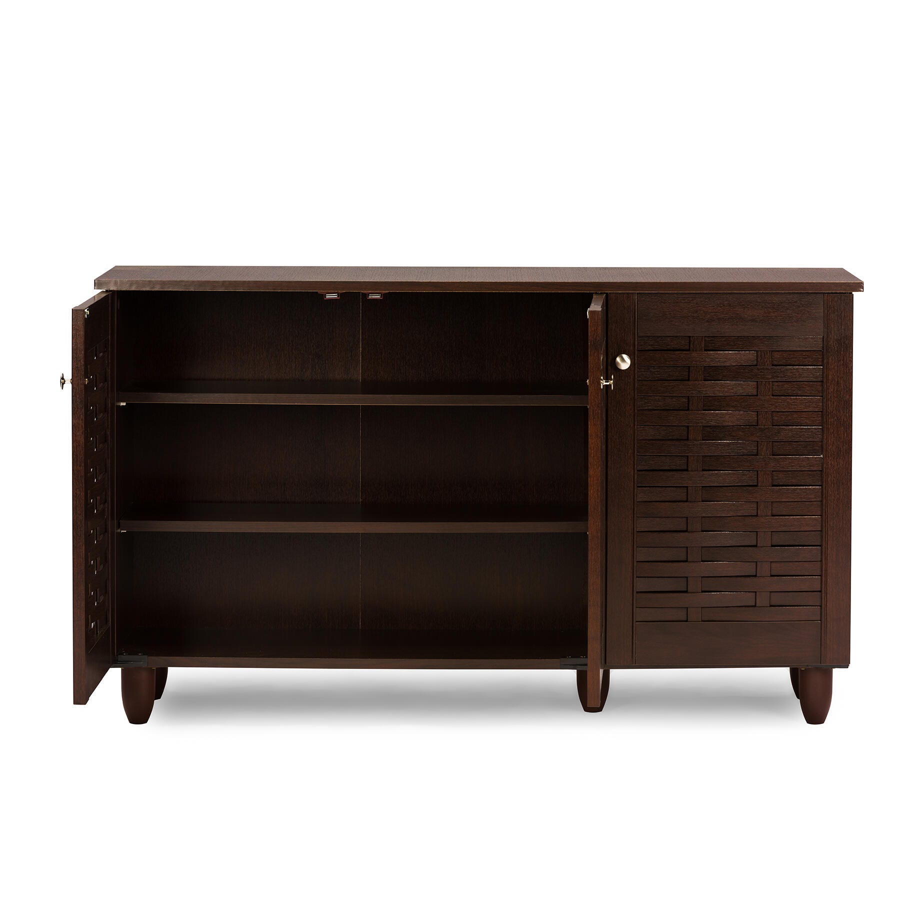 Baxton Studio Winda 3-Door Shoe Storage Cabinet, , large