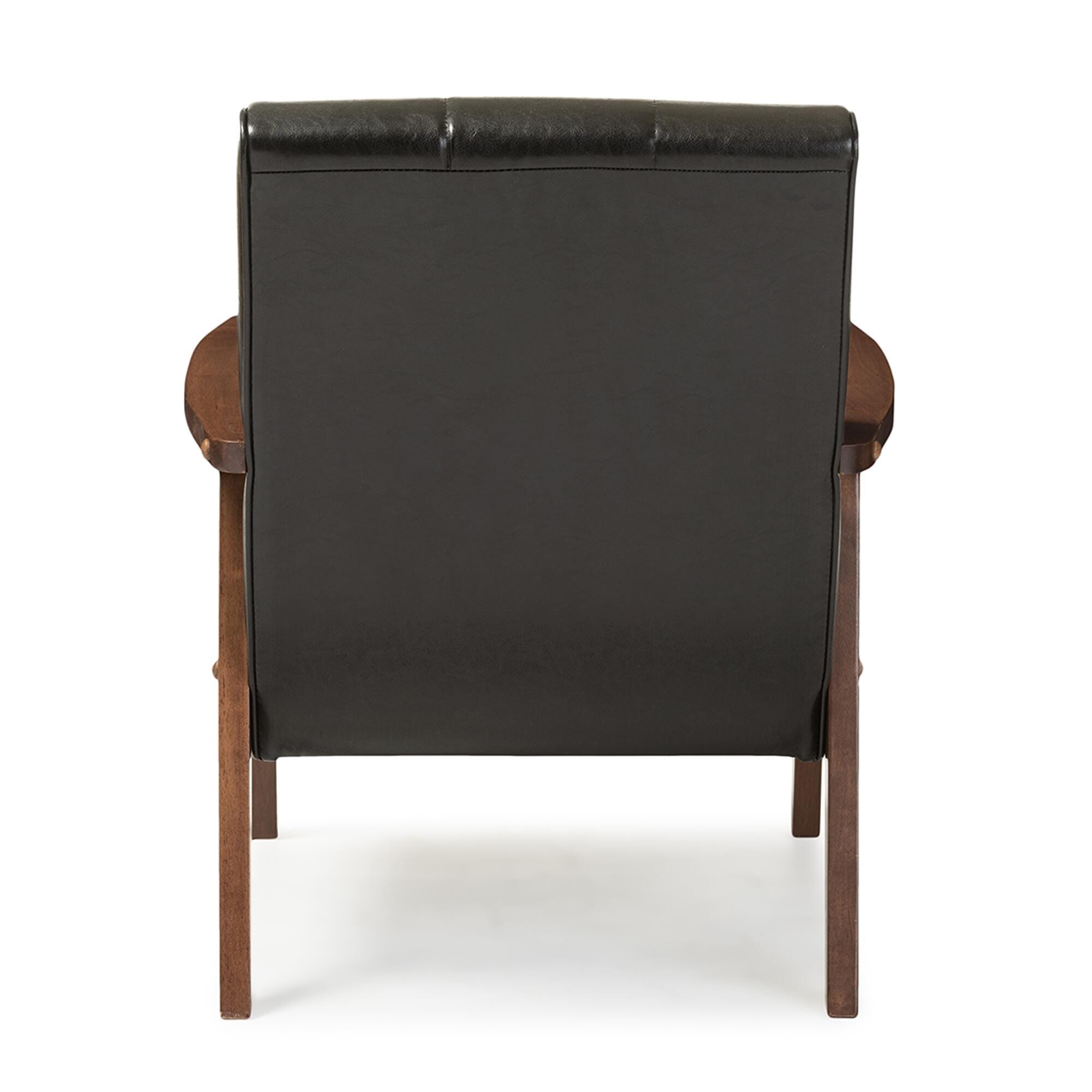 Baxton Studio Nikko Lounge Chair, Black/Brown, large
