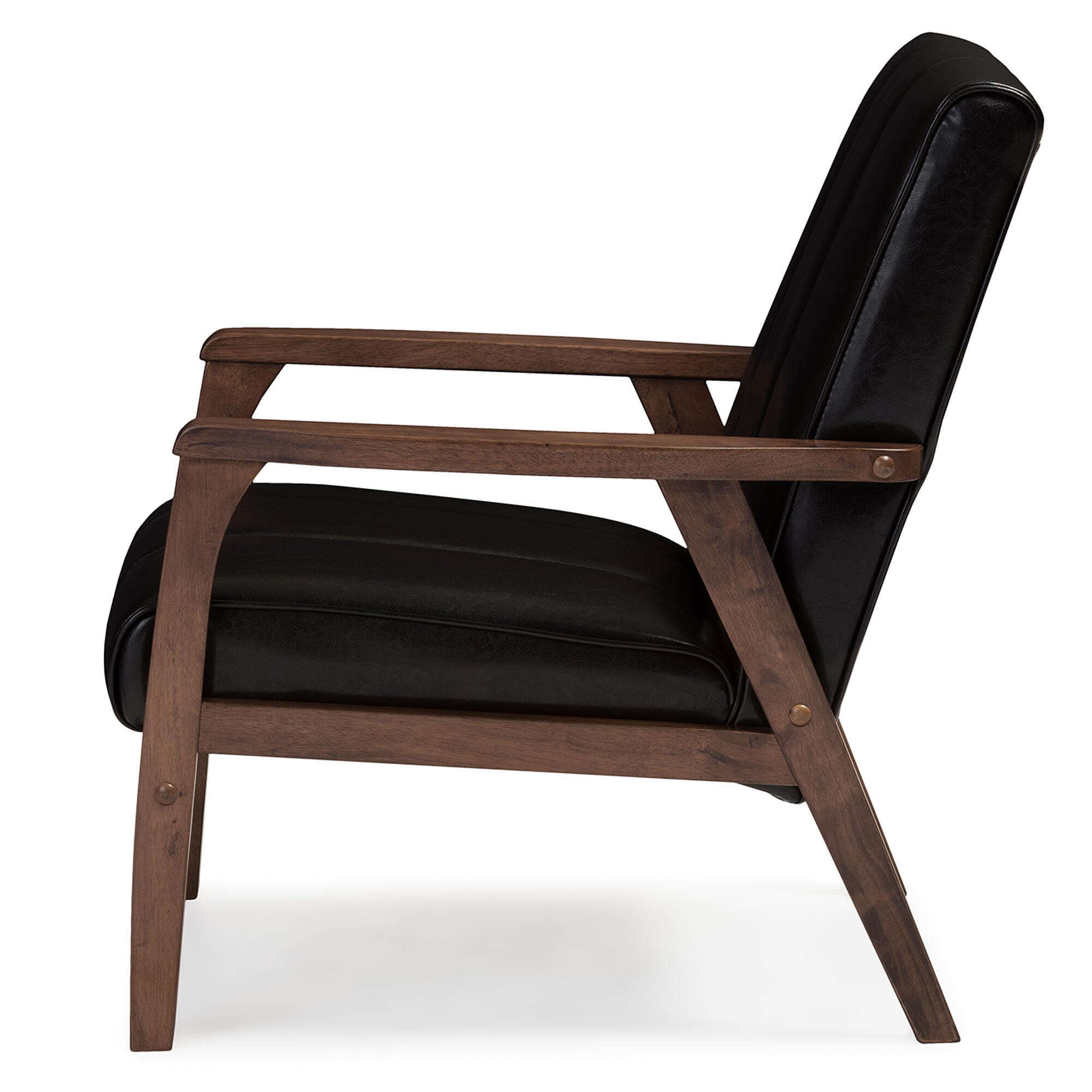 Baxton Studio Nikko Lounge Chair, Brown, large