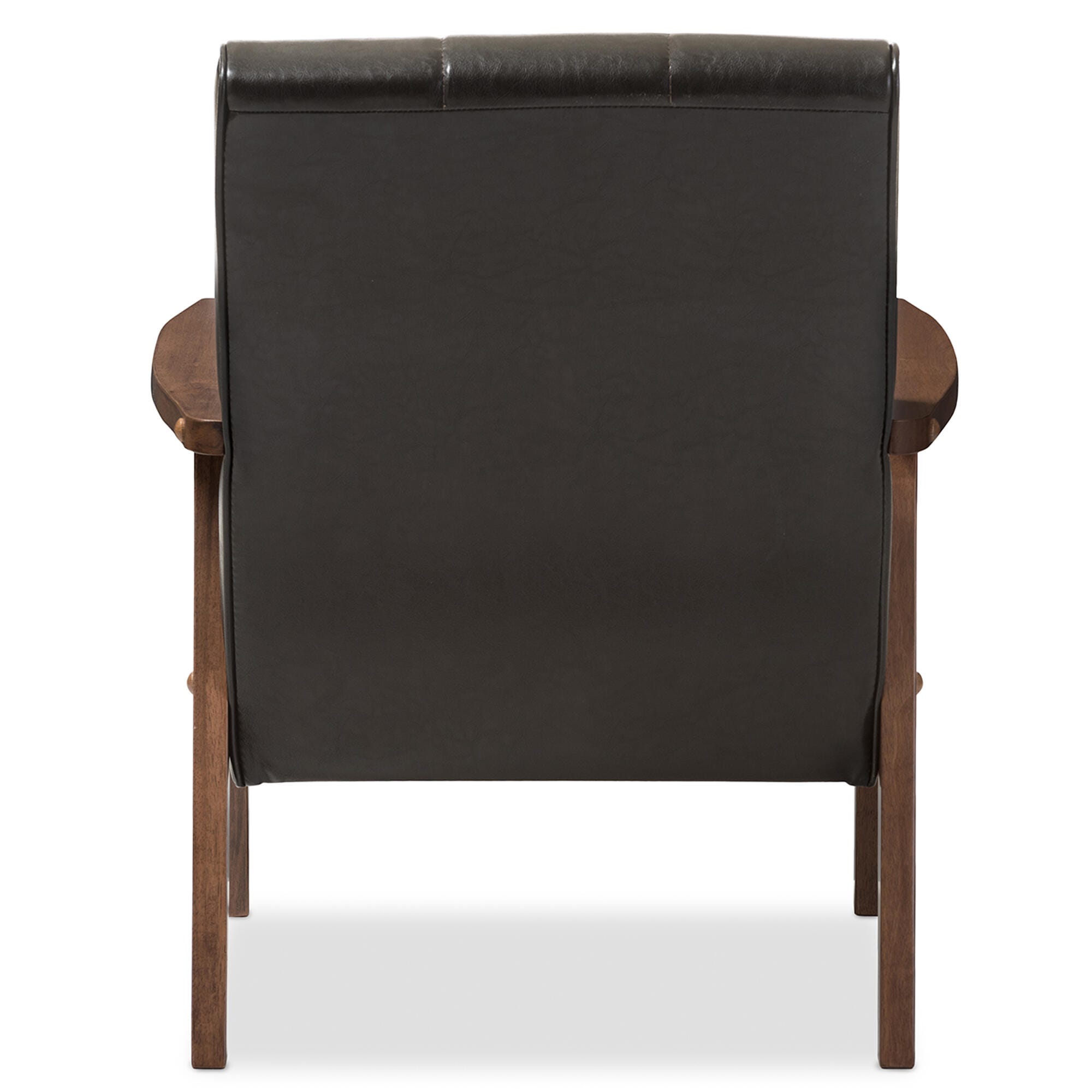 Baxton Studio Nikko Lounge Chair, Brown, large