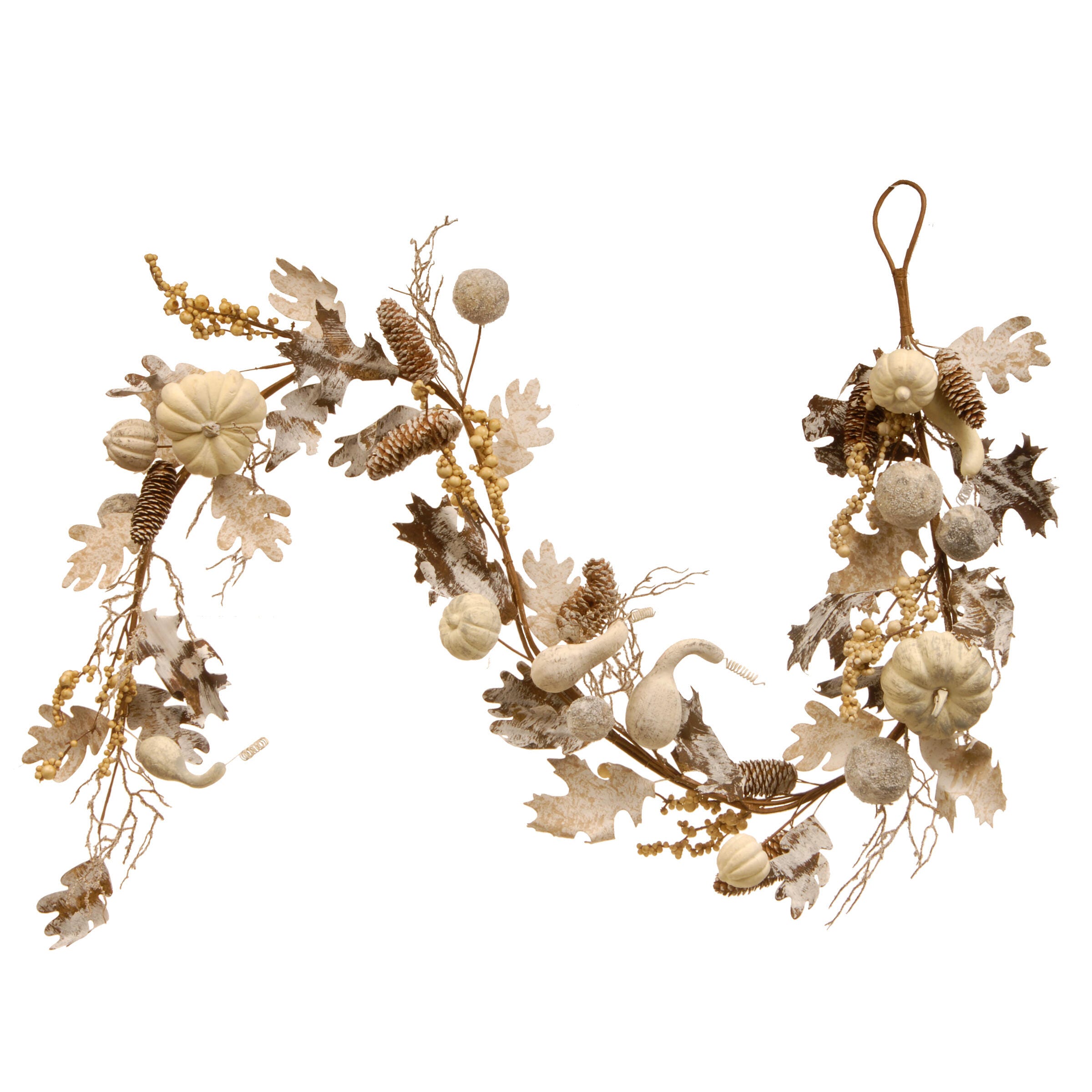 National Tree Company 72" White Pumpkin Garland, , large