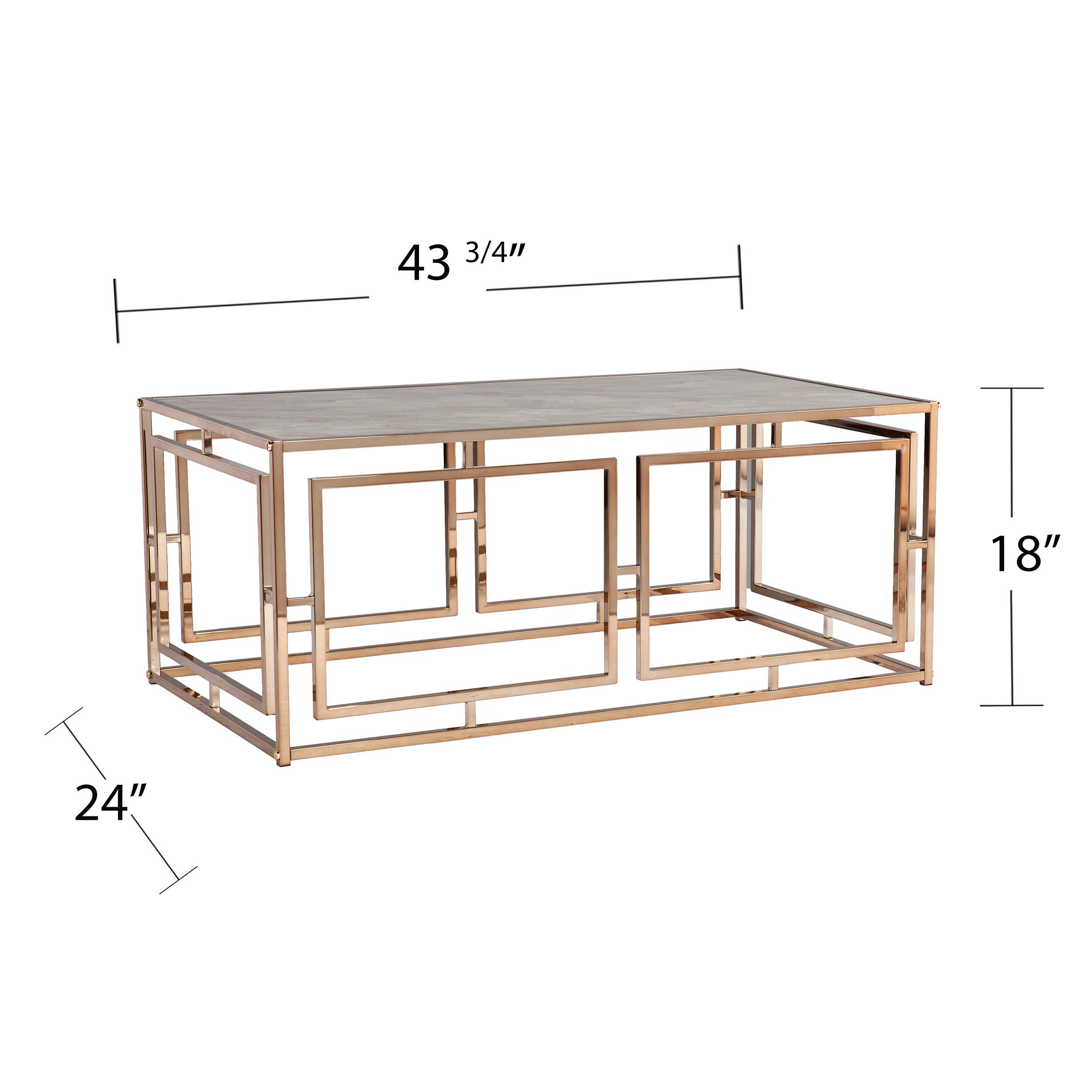 Southern Enterprises Chucksville Faux Marble Cocktail Table, , large