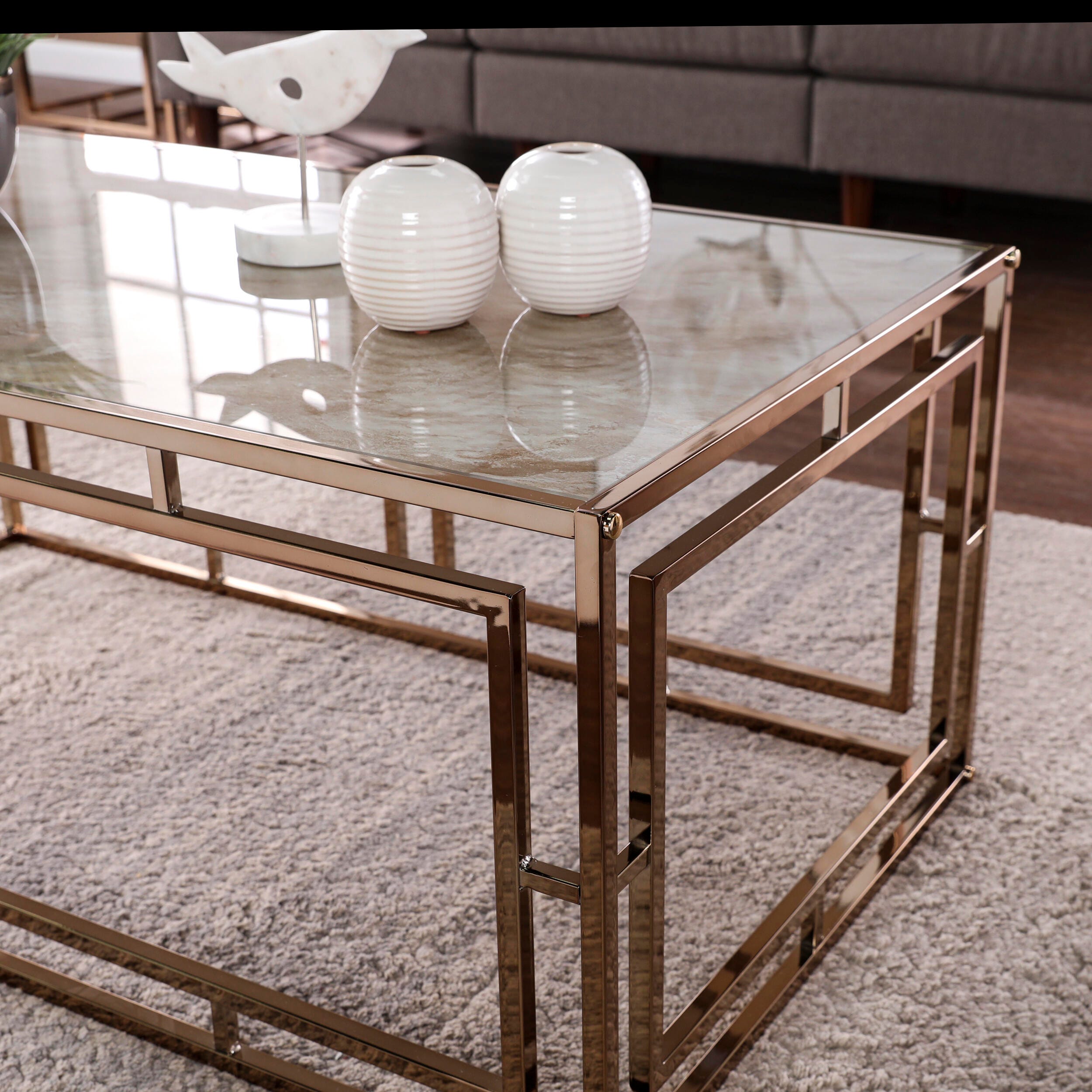 Southern Enterprises Chucksville Faux Marble Cocktail Table, , large