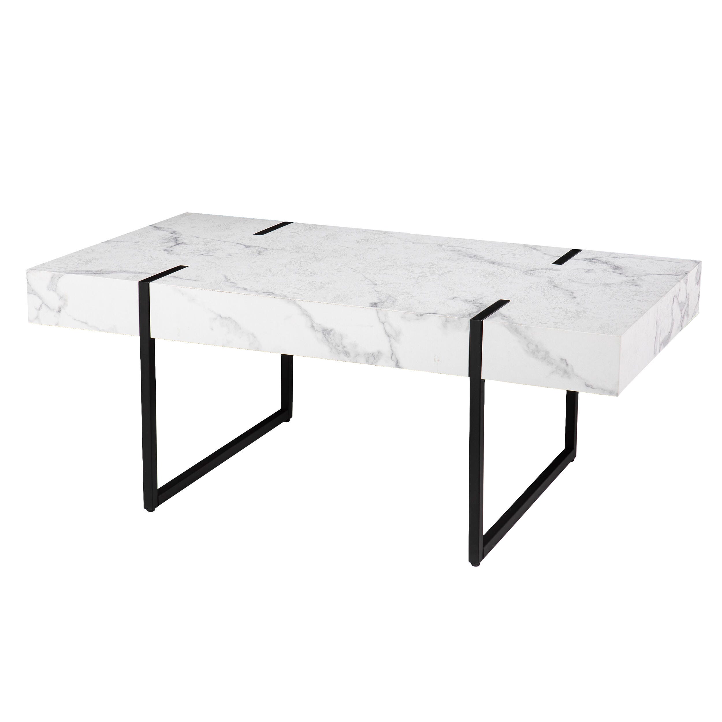 Southern Enterprises Kalyu Modern Faux Marble Cocktail Table, , large