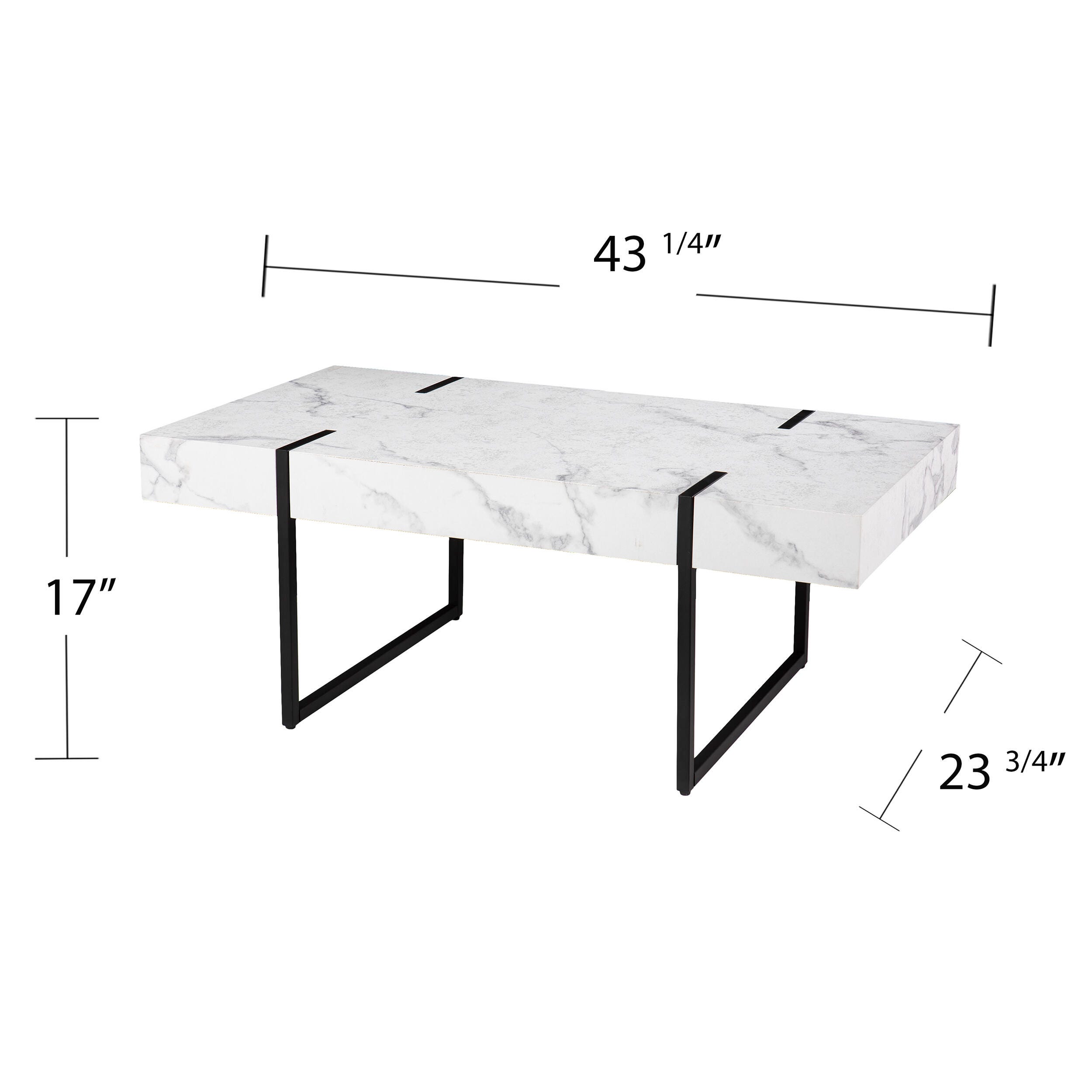 Southern Enterprises Kalyu Modern Faux Marble Cocktail Table, , large