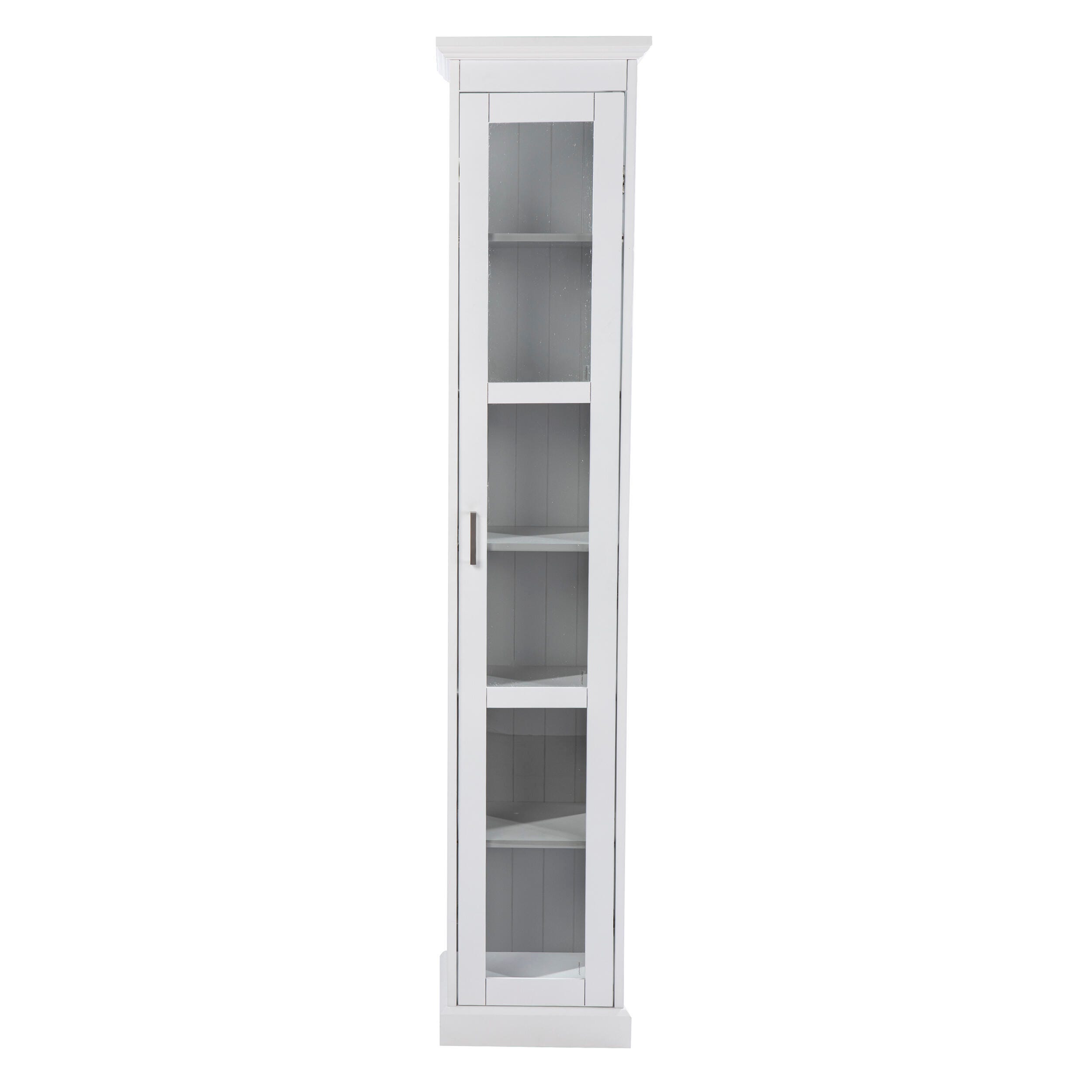Southern Enterprises Donnie Tall Curio Cabinet, White/Cool Gray, large