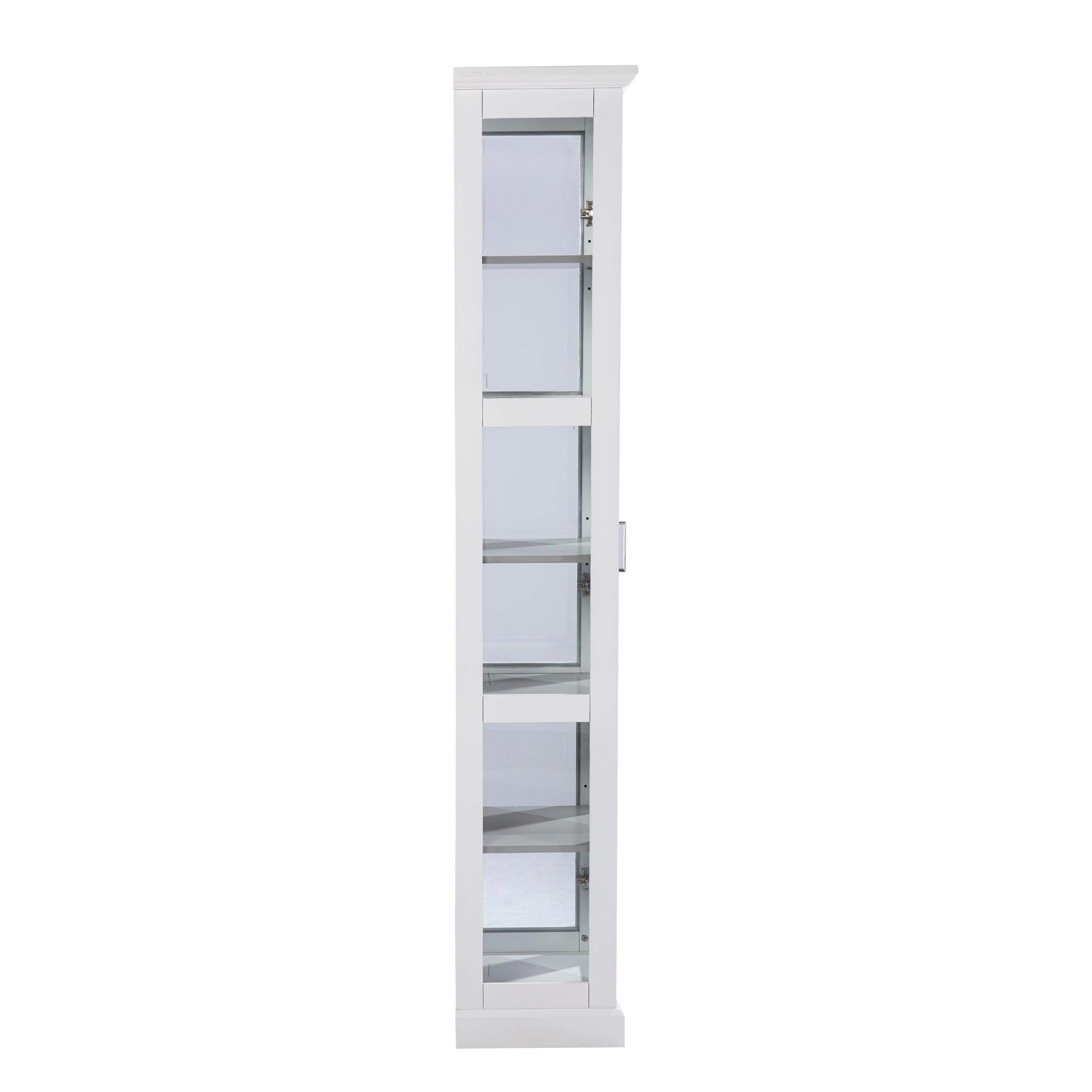Southern Enterprises Donnie Tall Curio Cabinet, White/Cool Gray, large