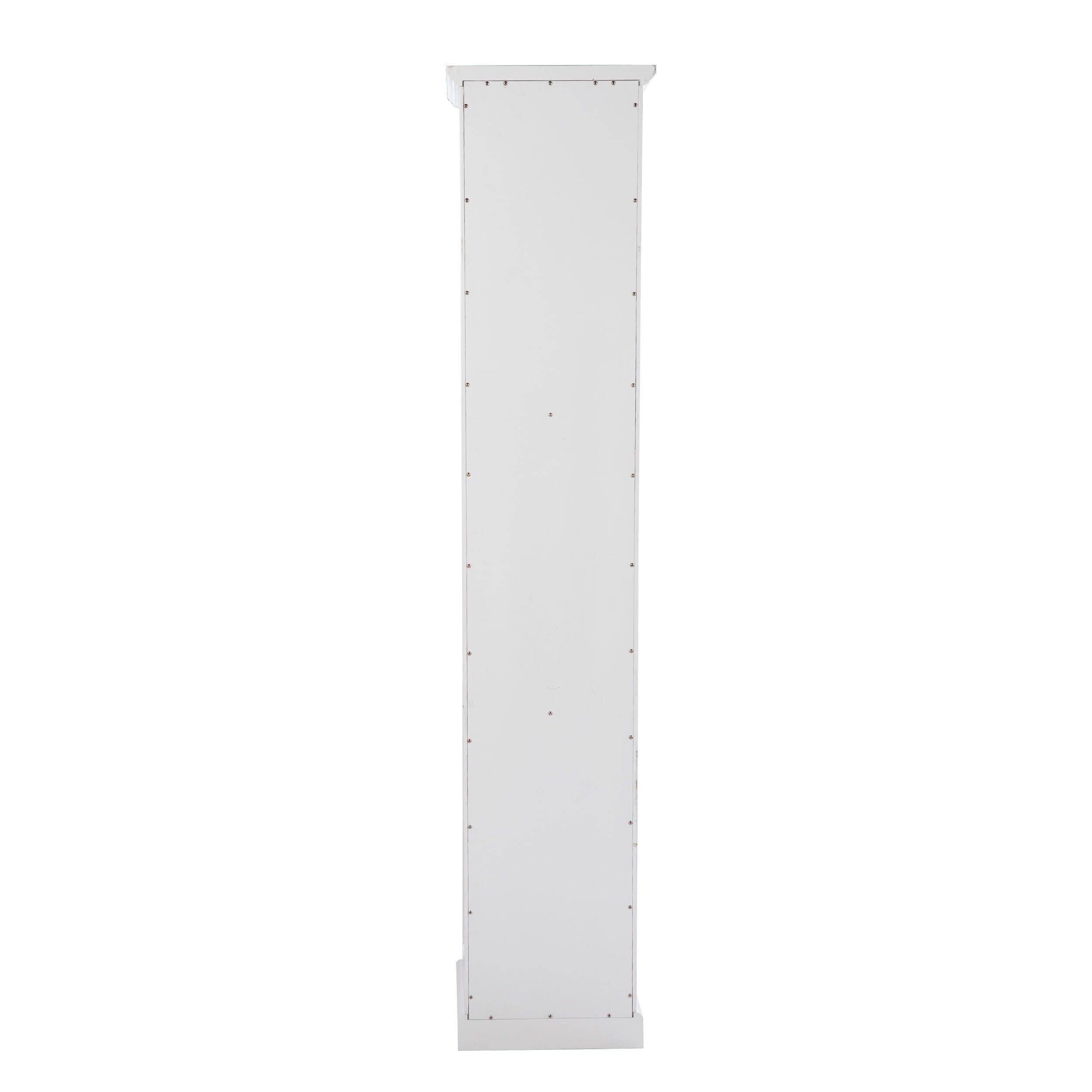 Southern Enterprises Donnie Tall Curio Cabinet, White/Cool Gray, large
