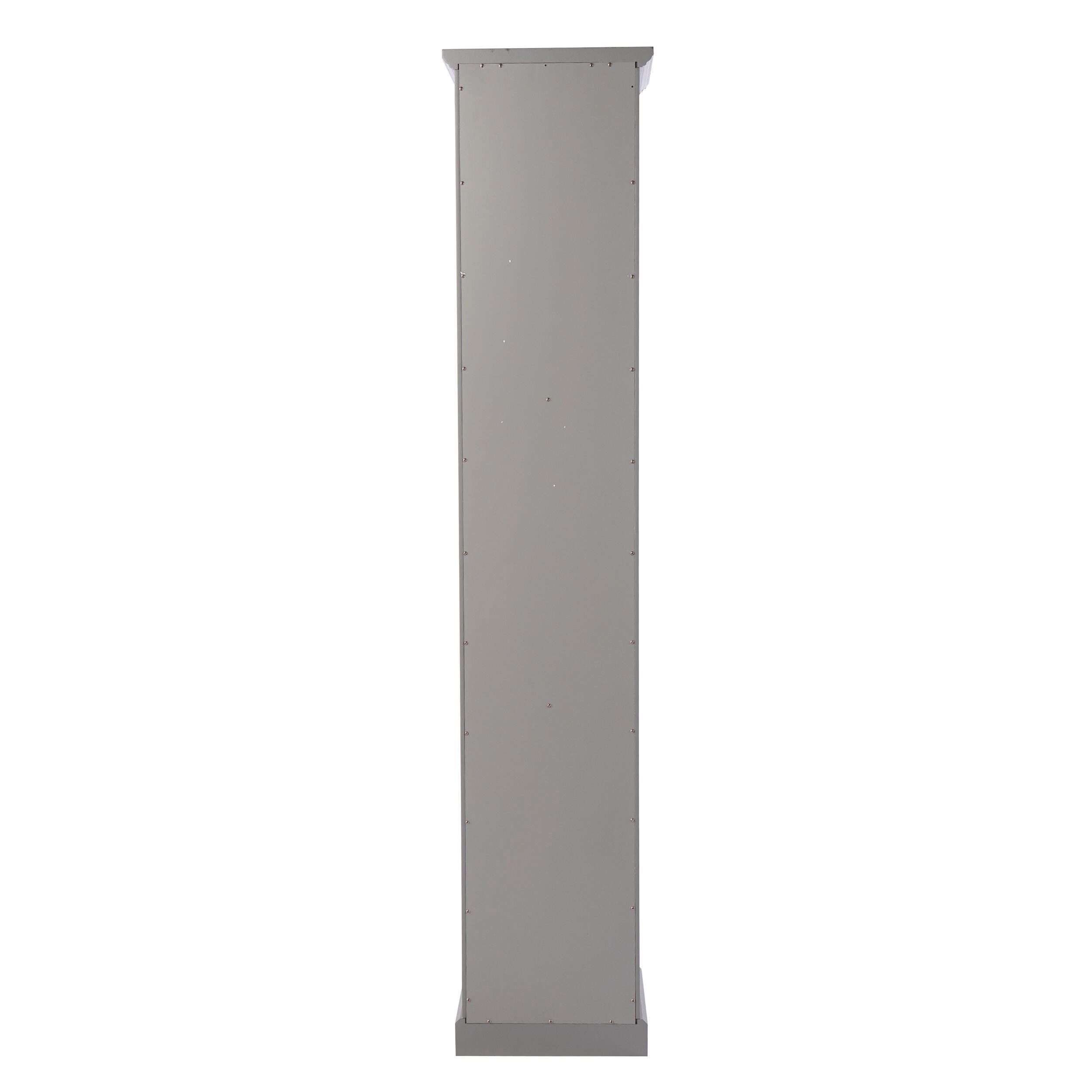 Southern Enterprises Donnie Tall Curio Cabinet, Cool Gray/White, large