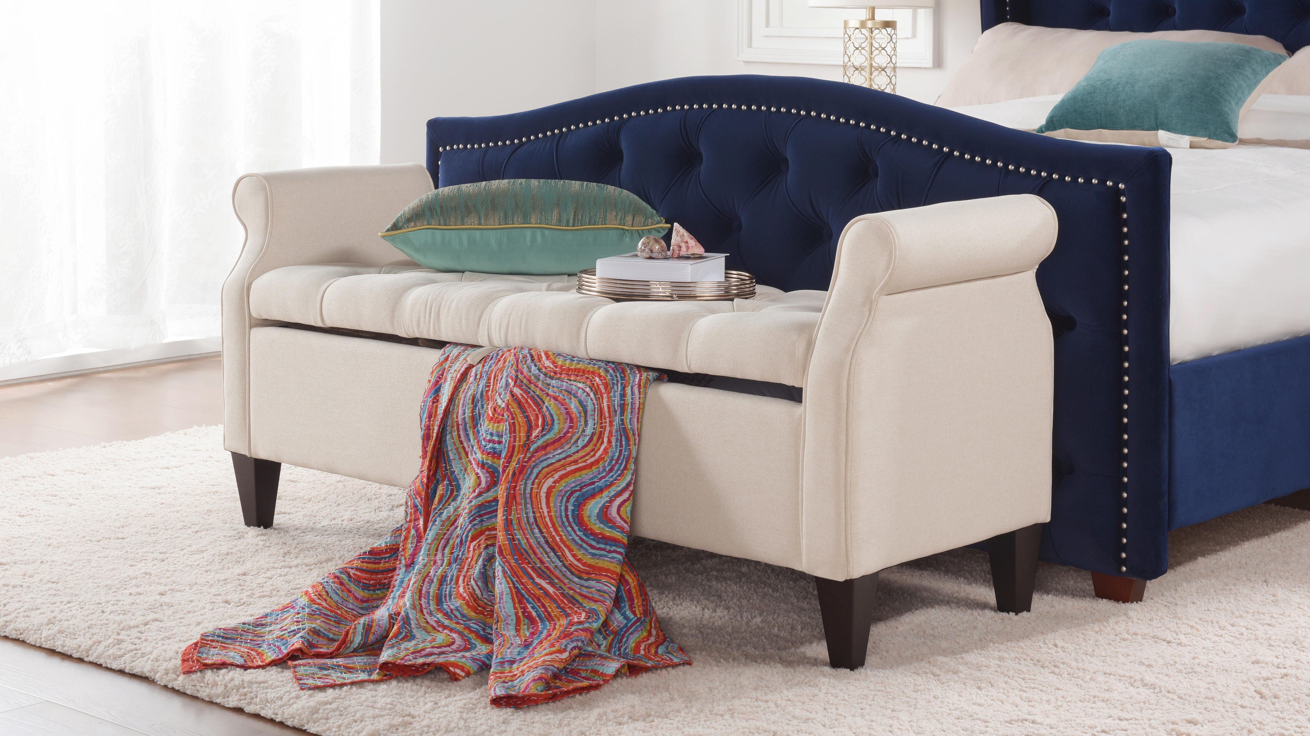 Jennifer Taylor Home Jacqueline Roll Arm Storage Bench | Ashley