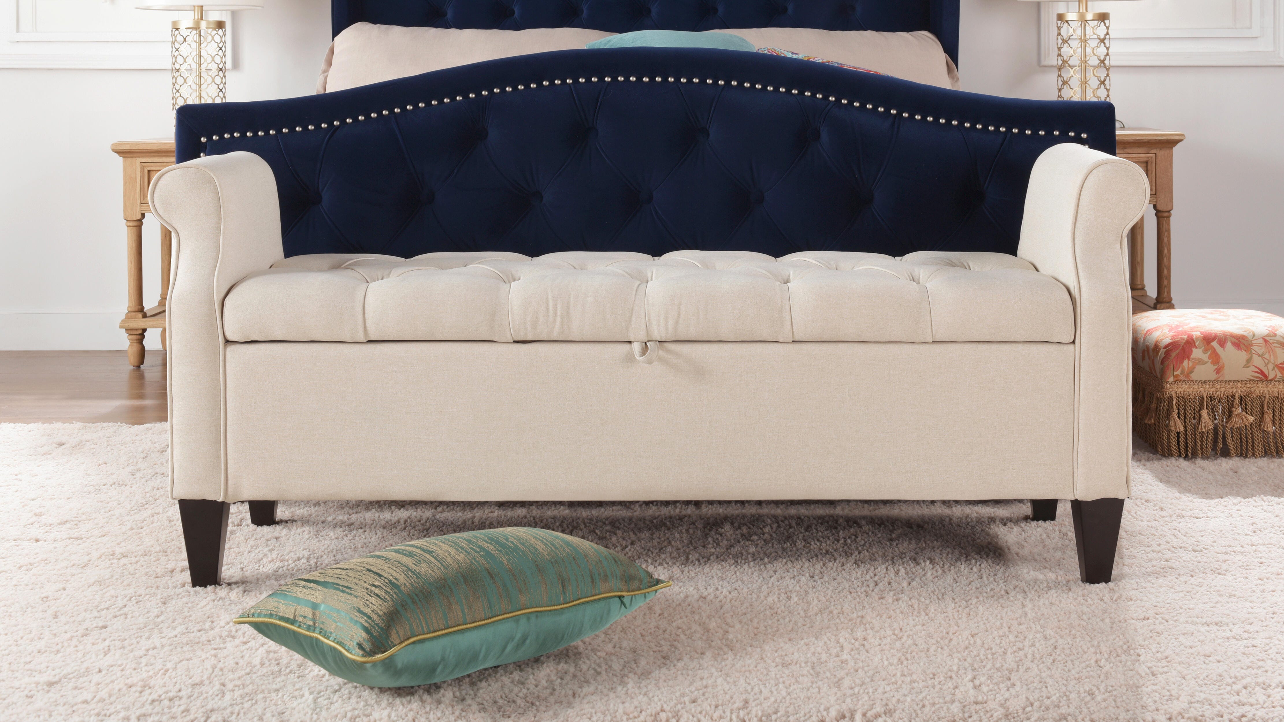Jennifer Taylor Home Jacqueline Jacqueline Roll Arm Storage Bench, , large