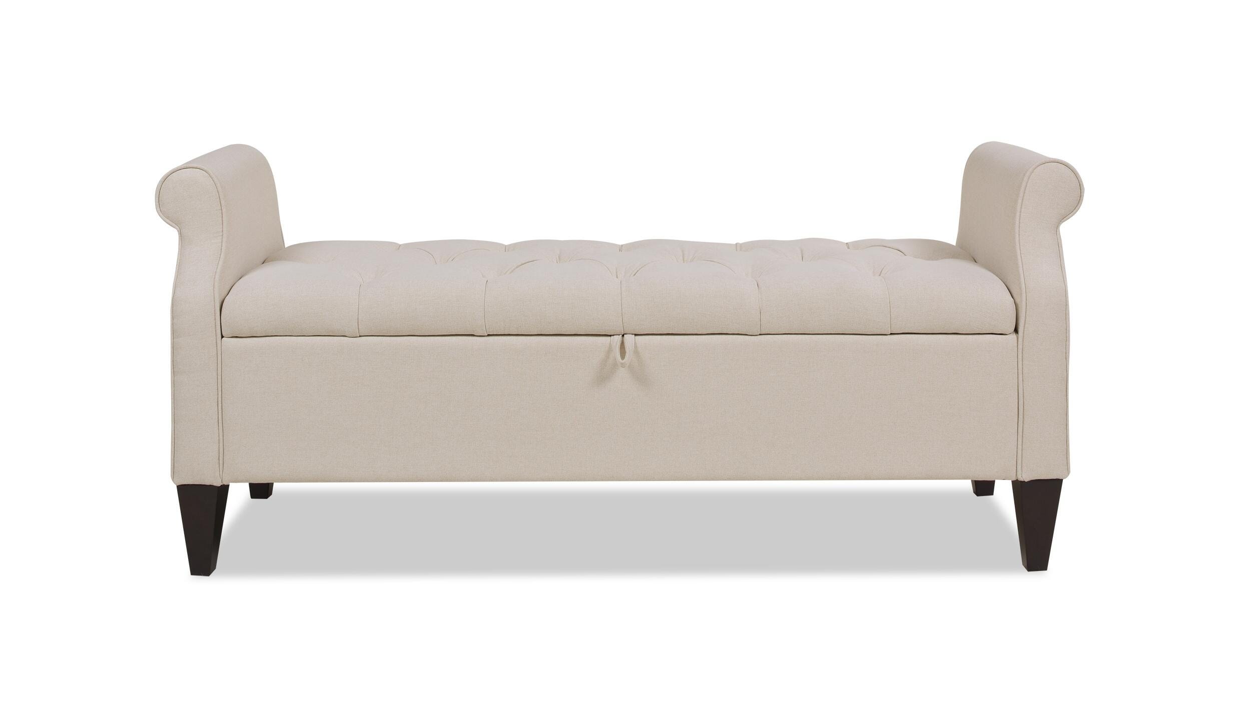 Jacqueline Roll Arm Jacqueline Roll Arm Storage Bench, , large