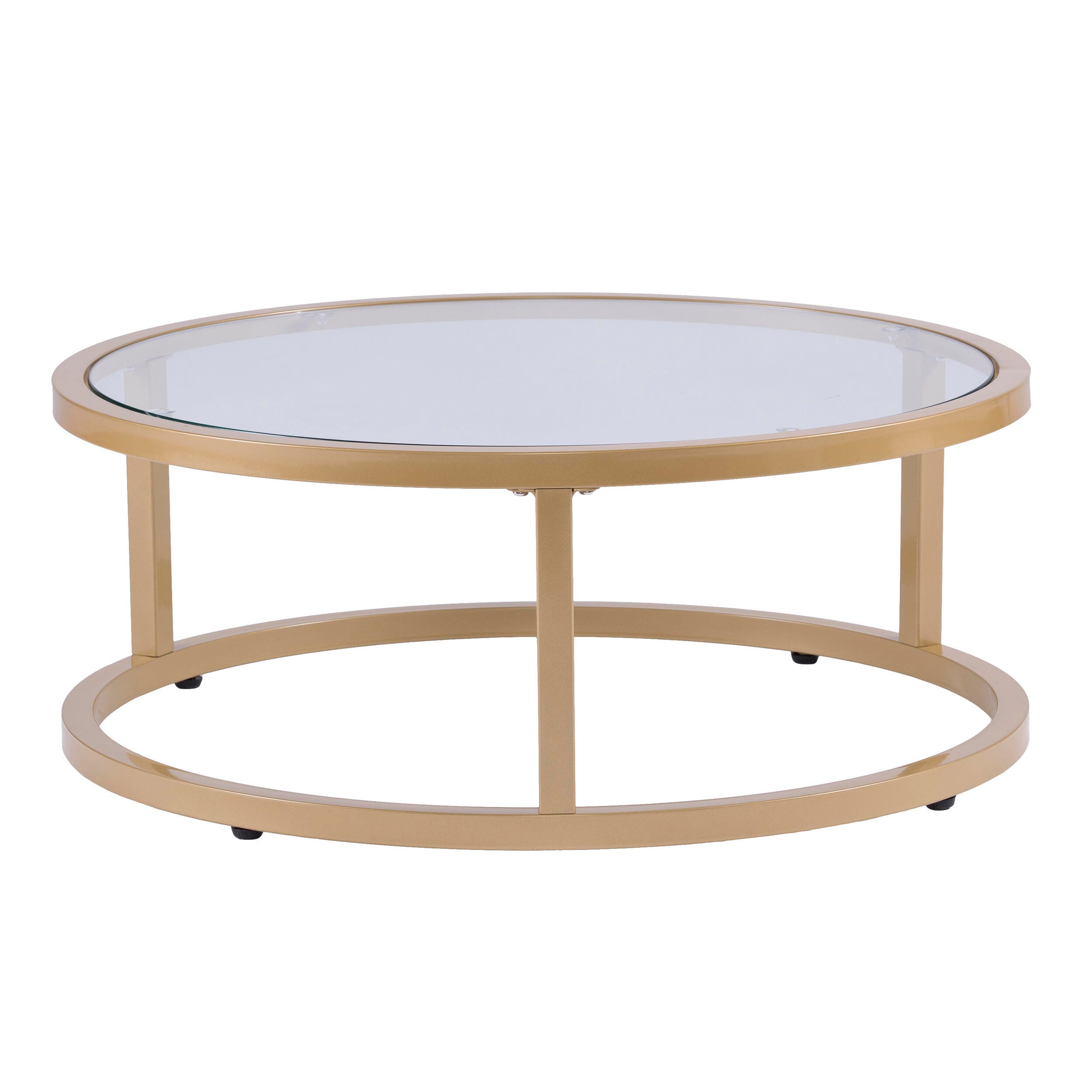 Southern Enterprises Gabe Glam Nesting Cocktail Table 2pc Set – Gold, , large