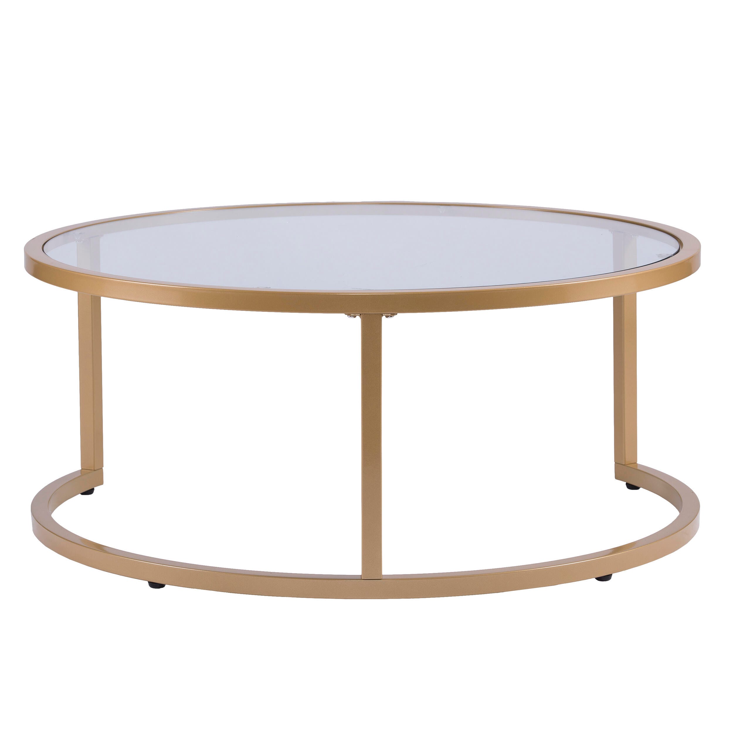 Southern Enterprises Gabe Glam Nesting Cocktail Table 2pc Set – Gold, , large