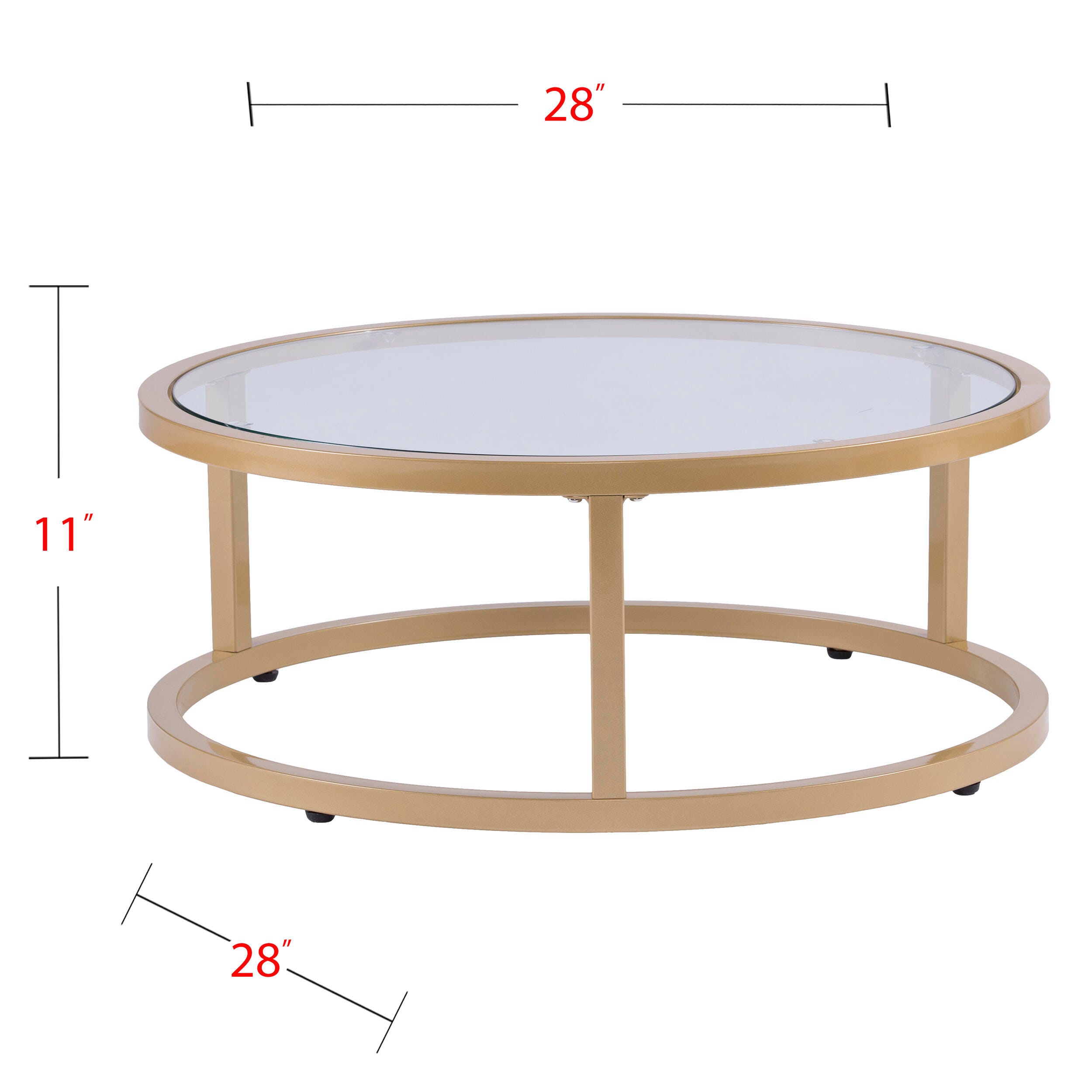 Southern Enterprises Gabe Glam Nesting Cocktail Table 2pc Set – Gold, , large