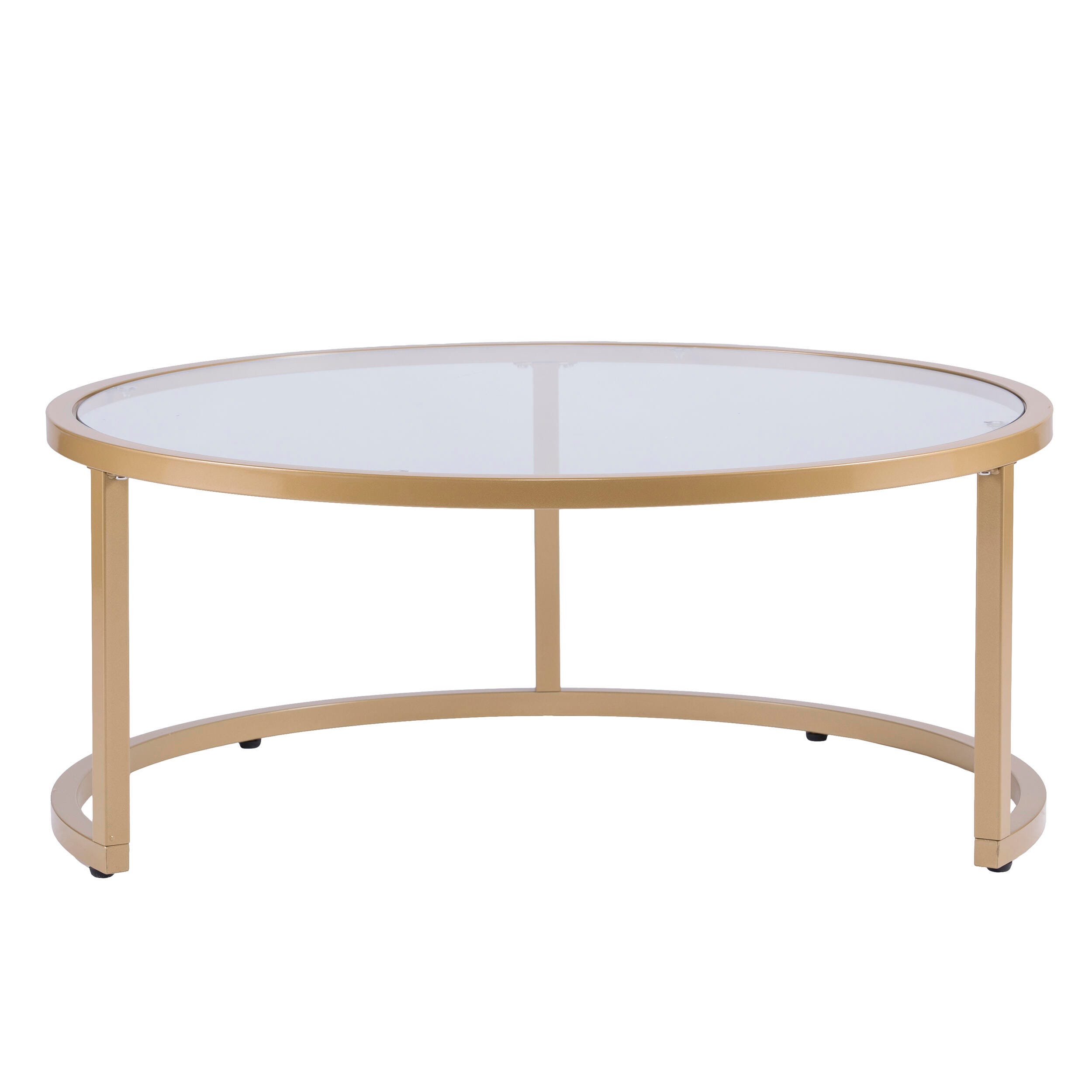 Southern Enterprises Gabe Glam Nesting Cocktail Table 2pc Set – Gold, , large