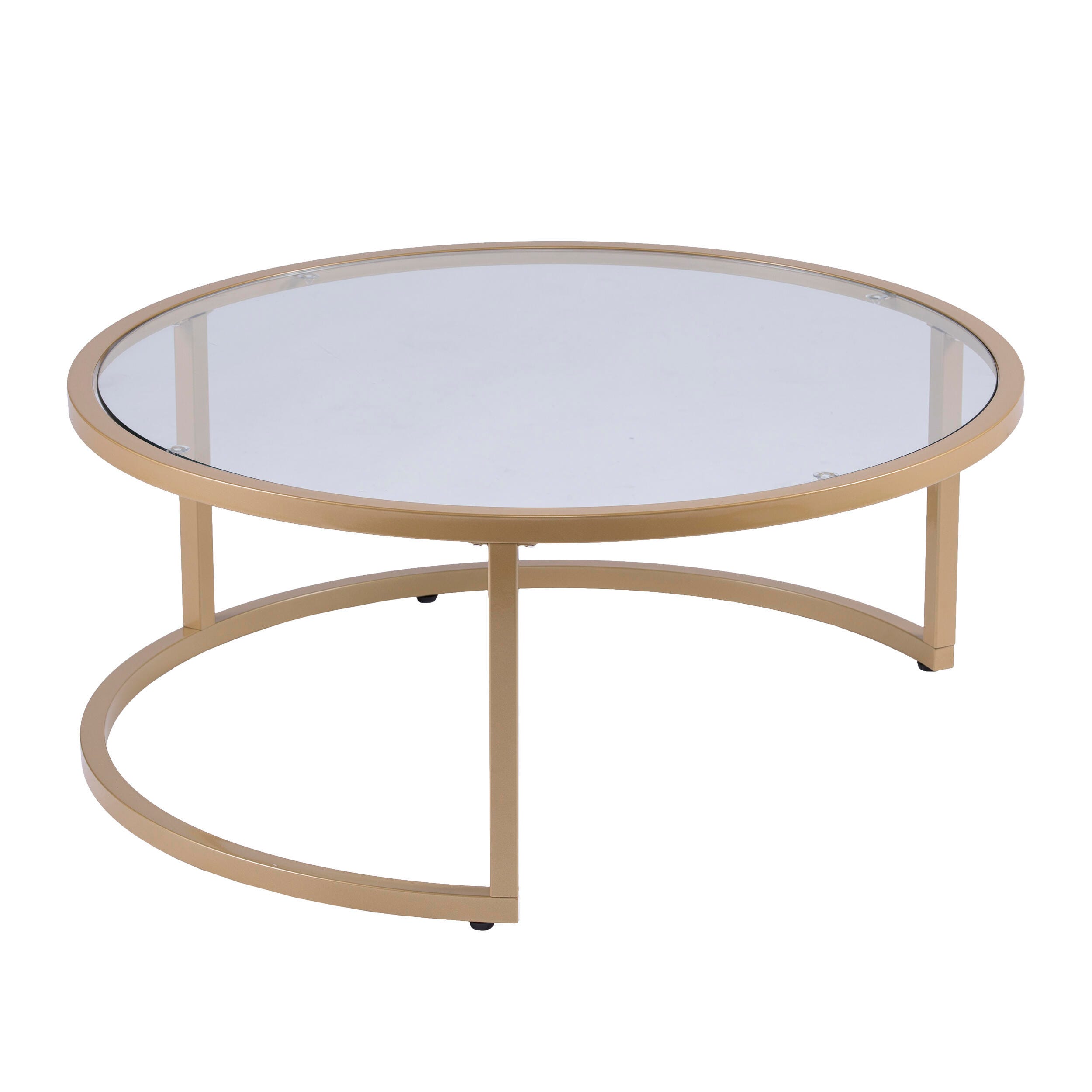 Southern Enterprises Gabe Glam Nesting Cocktail Table 2pc Set – Gold, , large