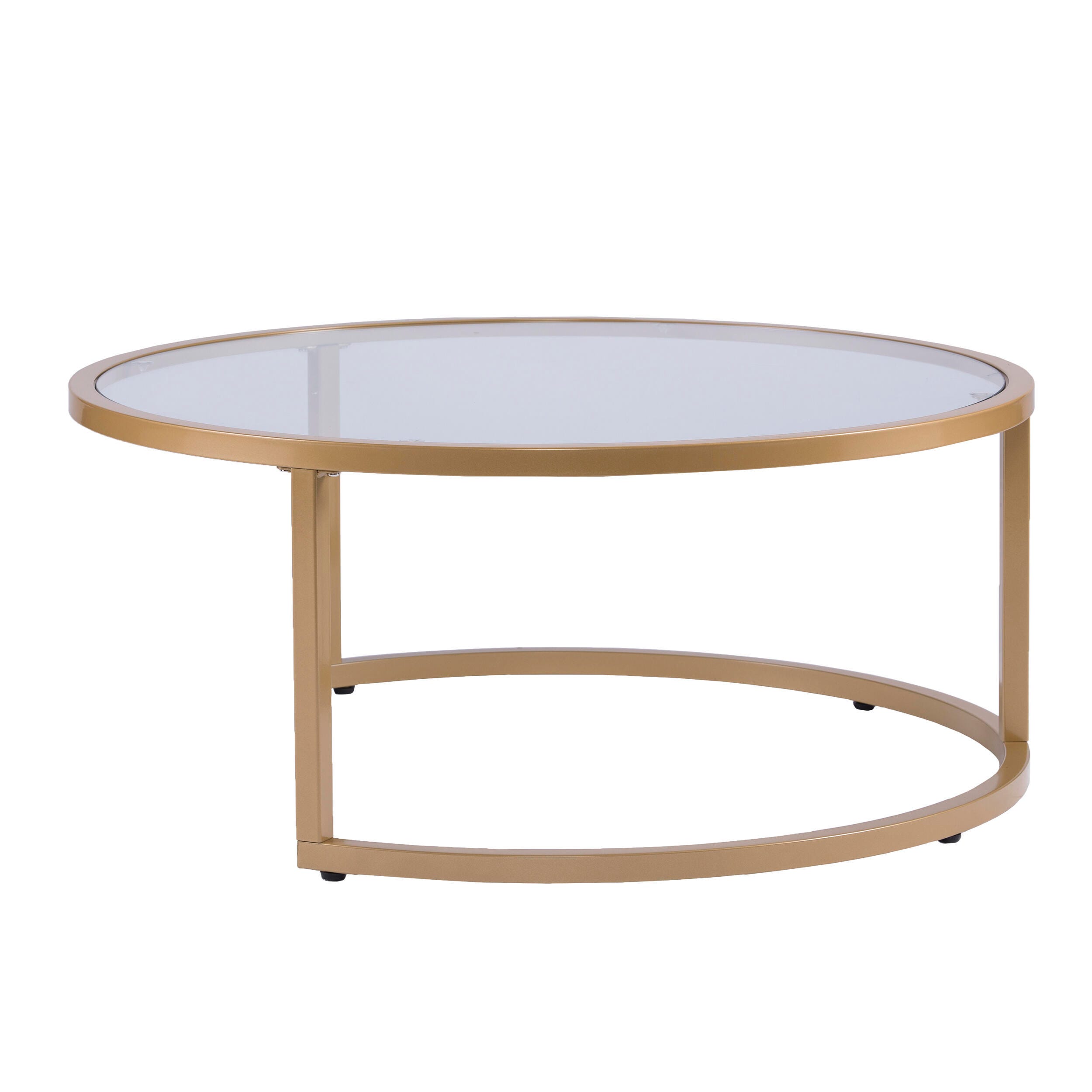 Southern Enterprises Gabe Glam Nesting Cocktail Table 2pc Set – Gold, , large