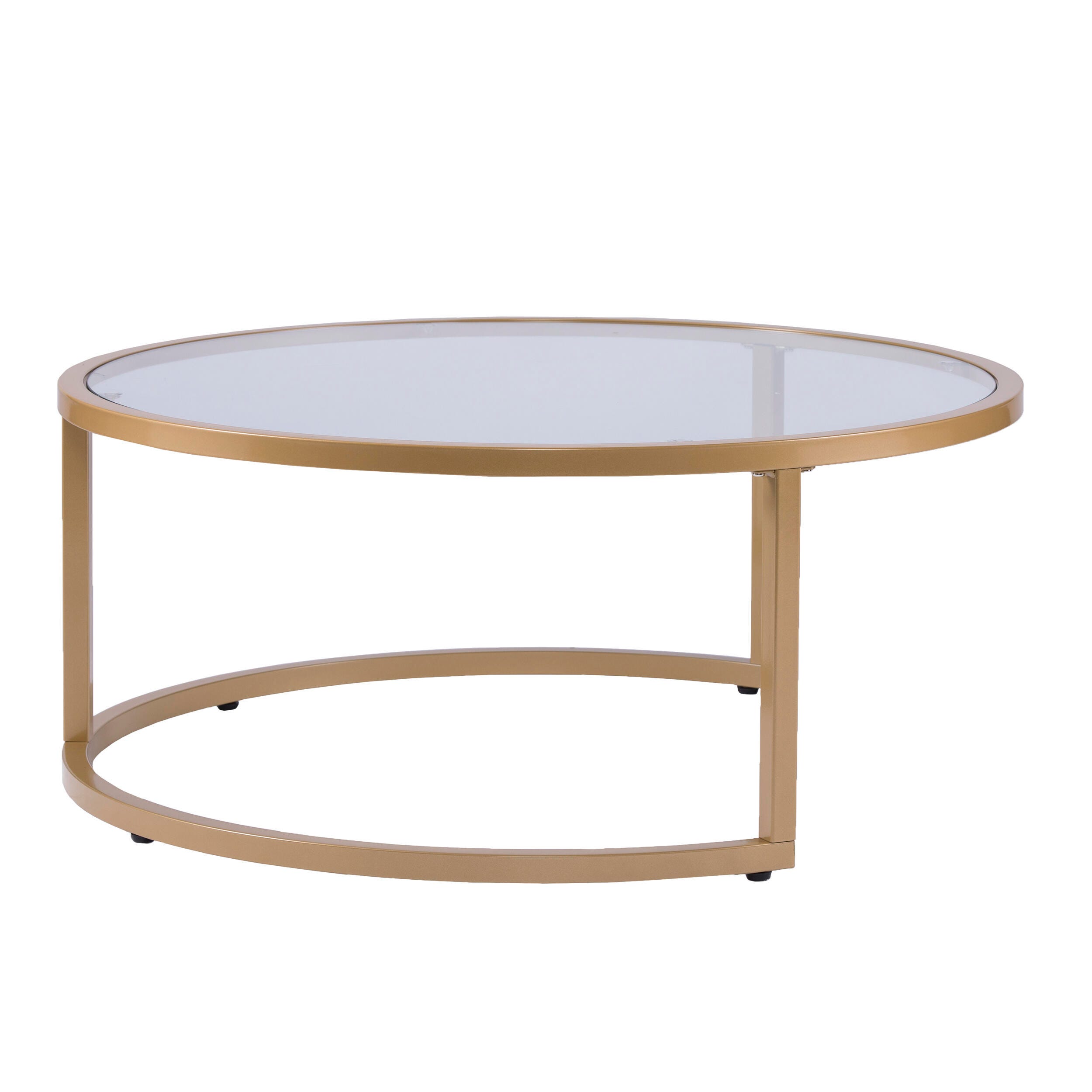 Southern Enterprises Gabe Glam Nesting Cocktail Table 2pc Set – Gold, , large