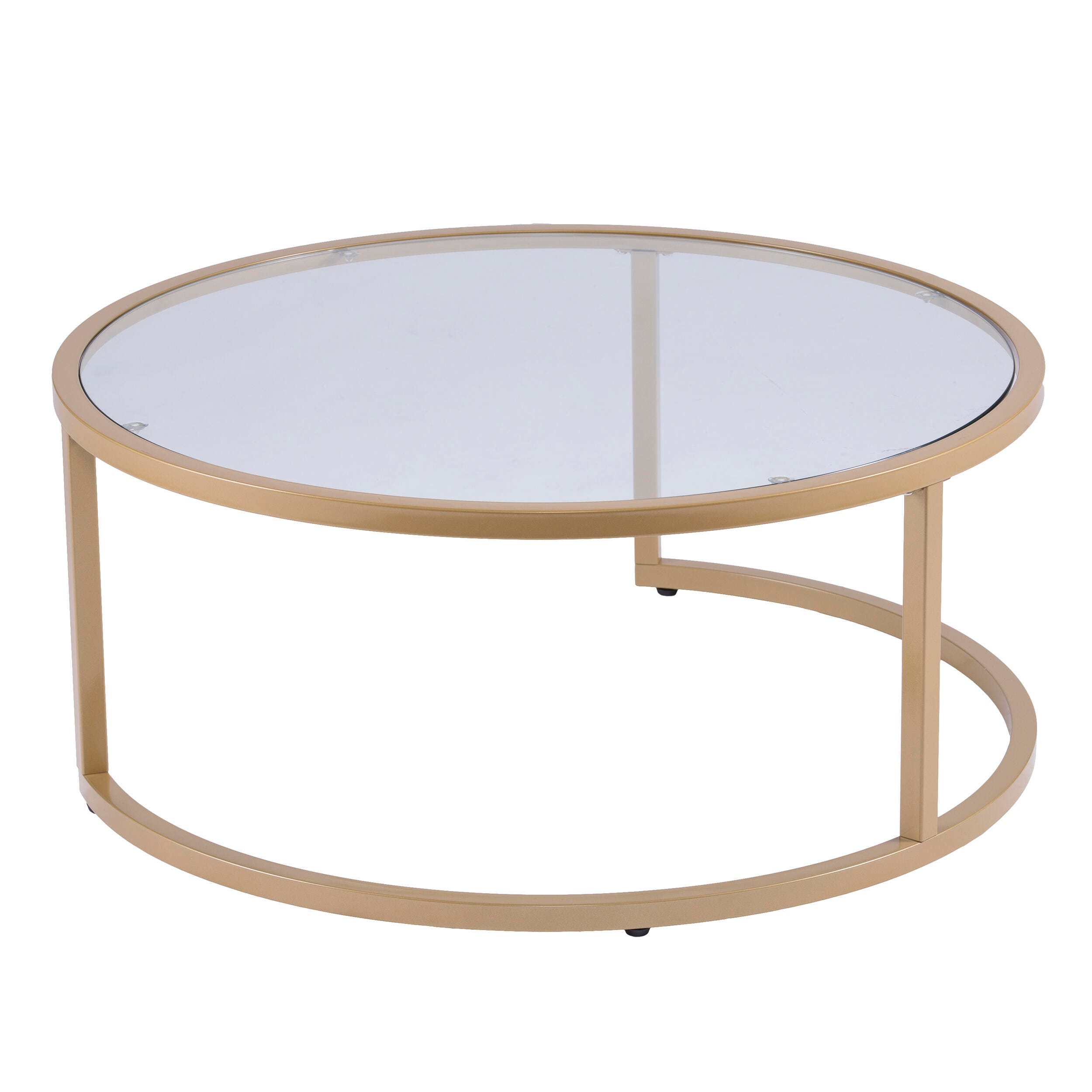 Southern Enterprises Gabe Glam Nesting Cocktail Table 2pc Set – Gold, , large