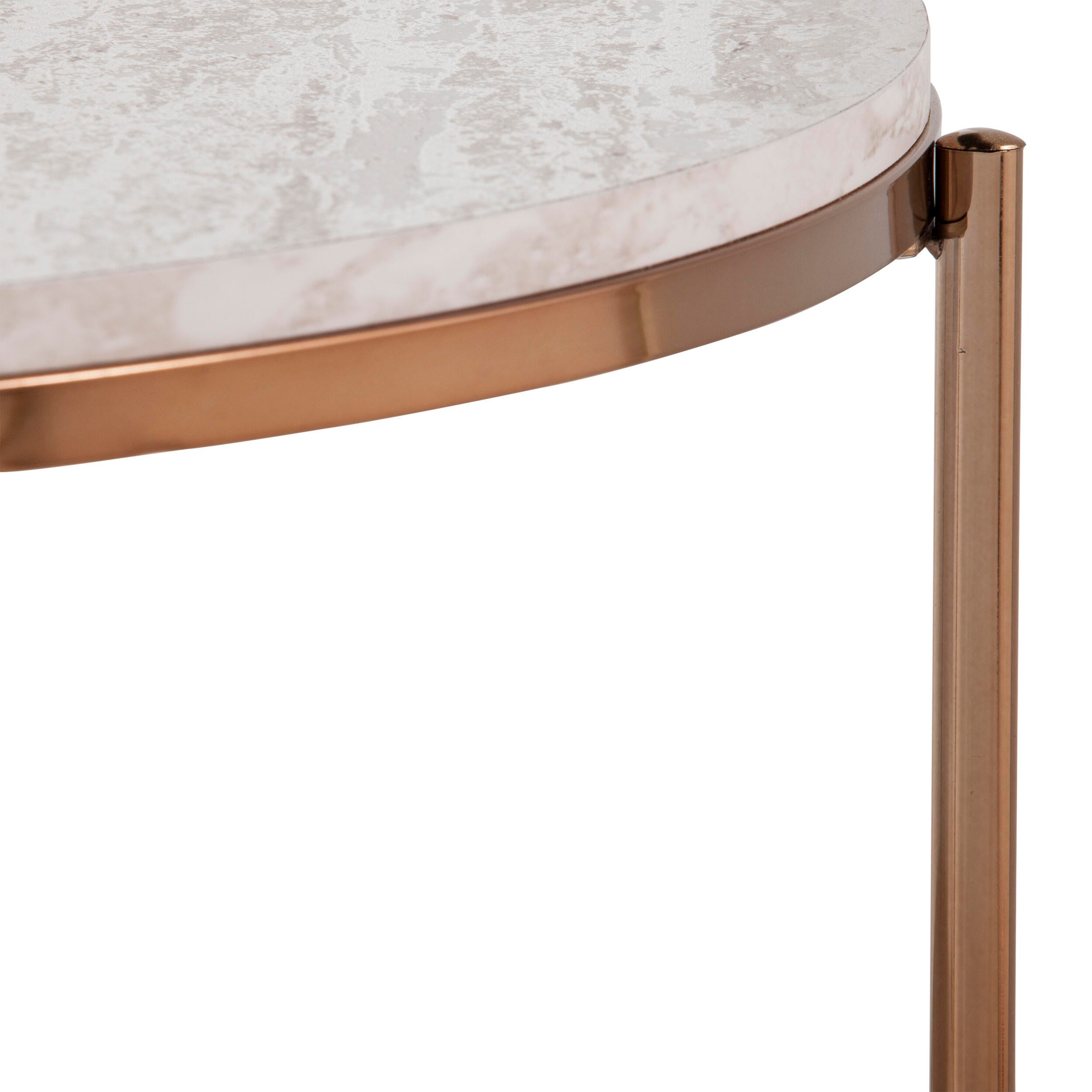 Southern Enterprises Cancias Round Faux Stone Cocktail Table, , large