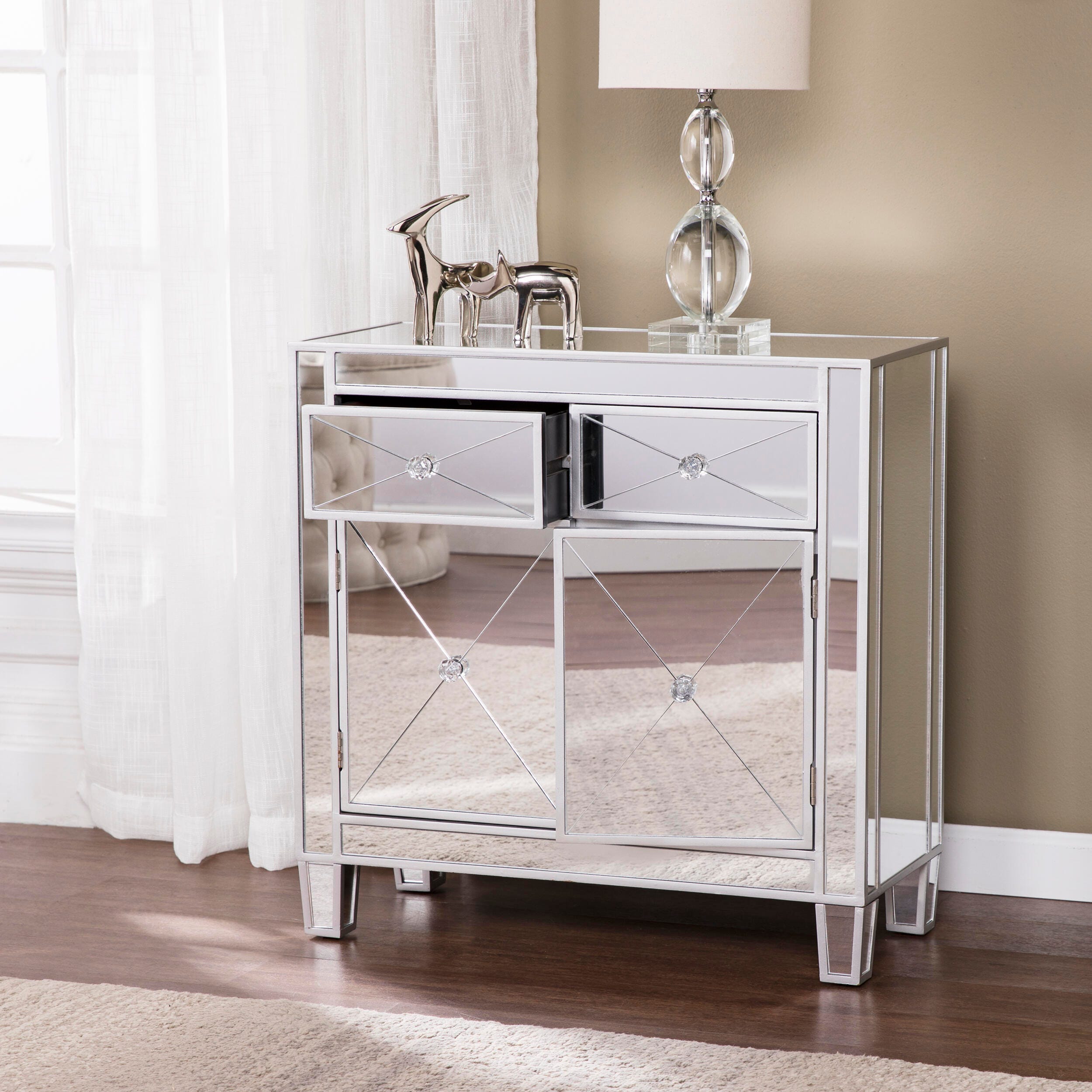 Southern Enterprises Celine Mirrored Cabinet, , large