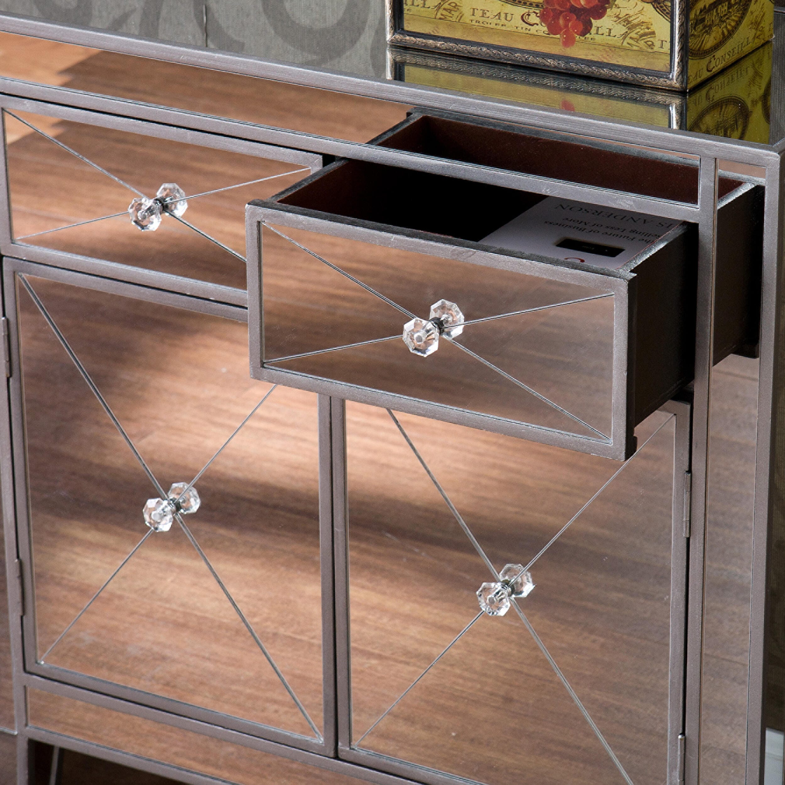 Southern Enterprises Celine Mirrored Cabinet, , large