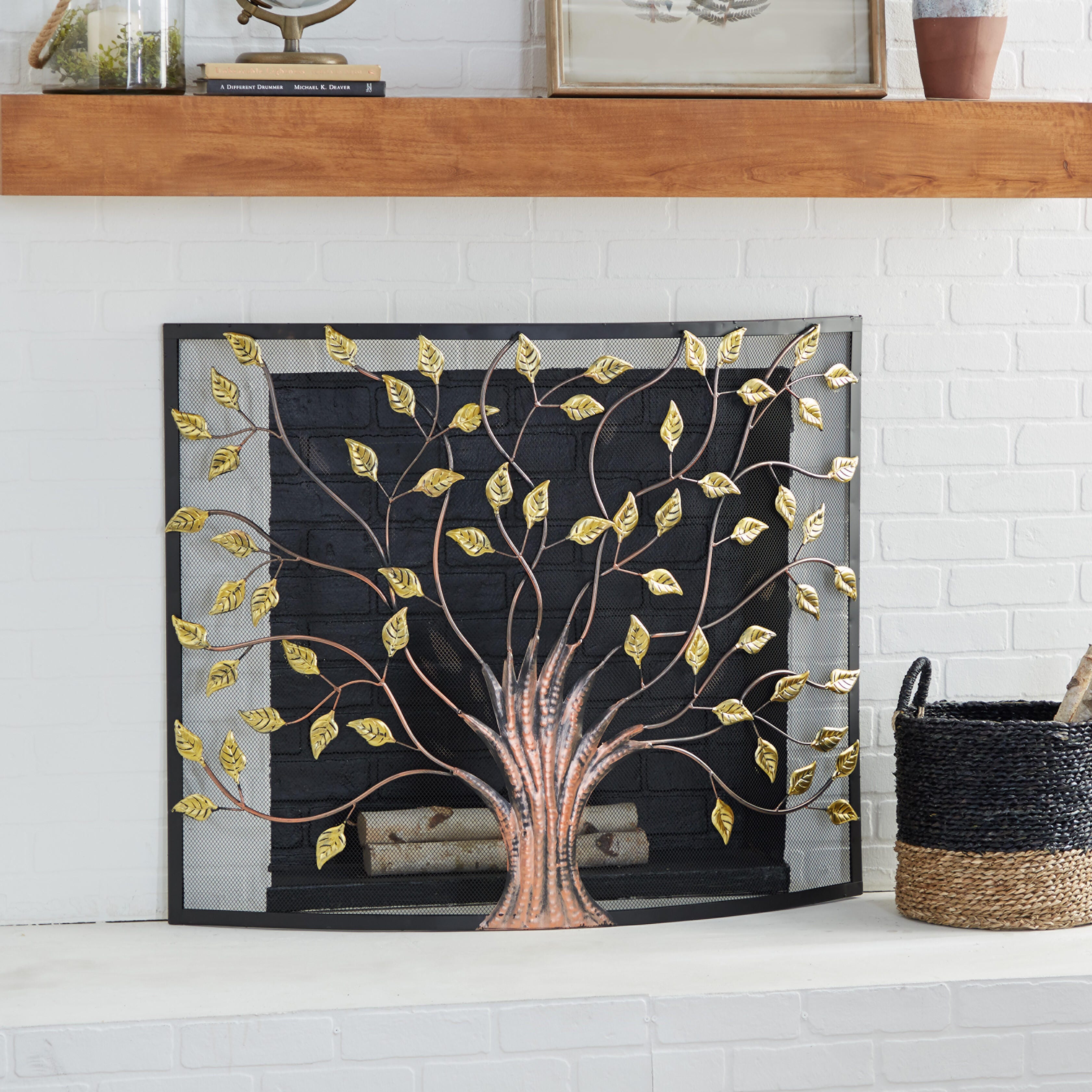 Bayberry Lane Green Metal Fireplace Screen, , rollover