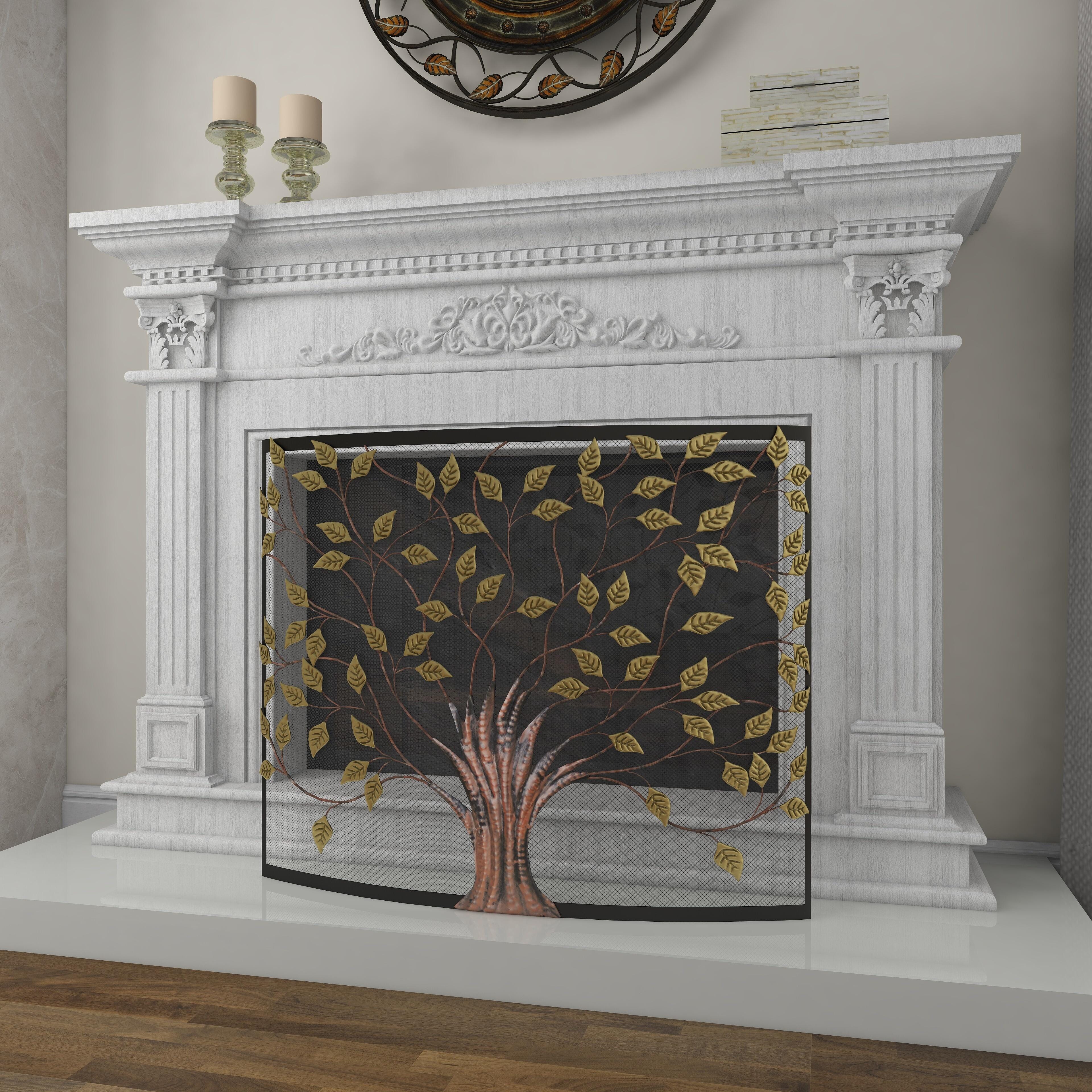 Bayberry Lane Green Metal Fireplace Screen, , large