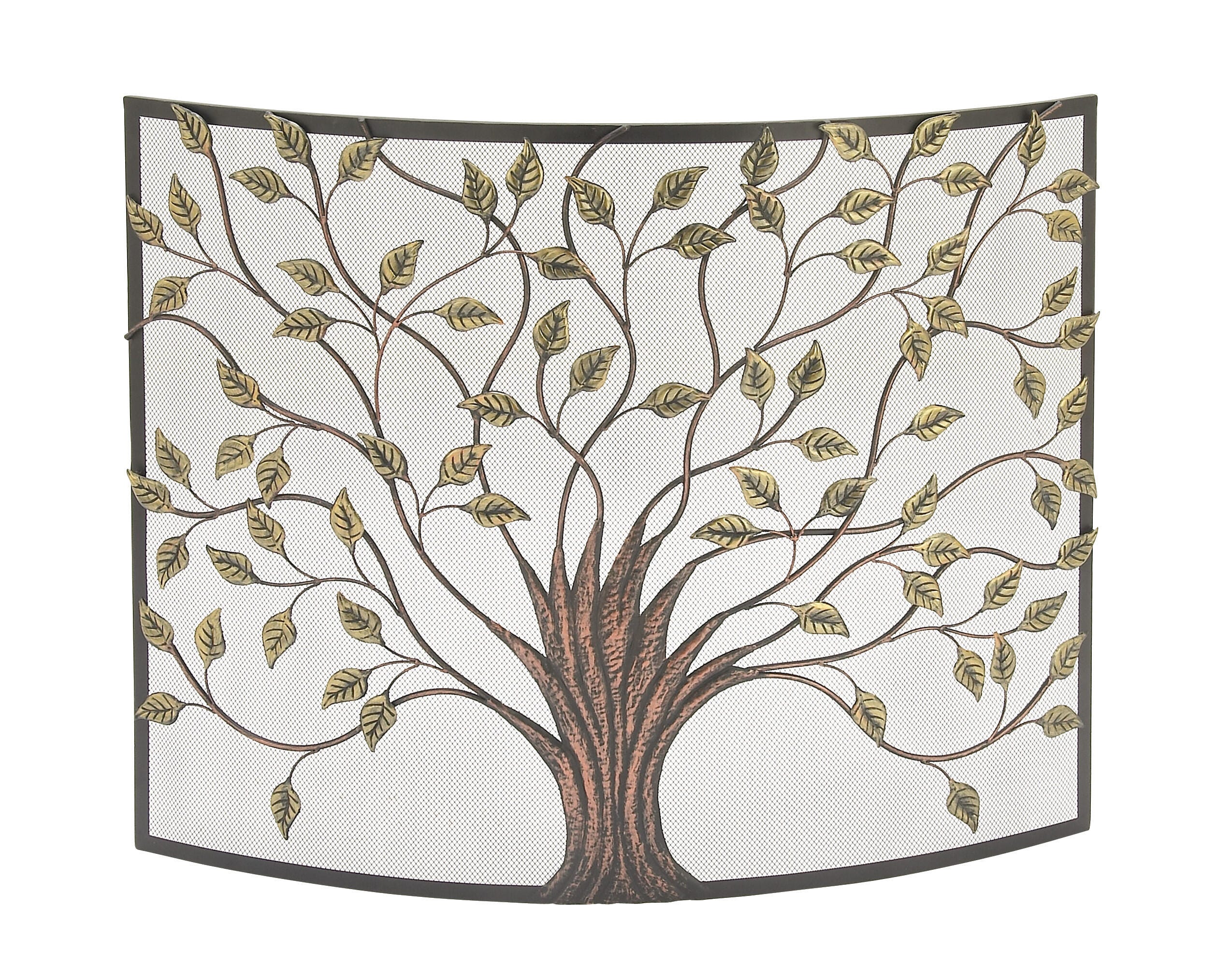 Bayberry Lane Green Metal Fireplace Screen, , large