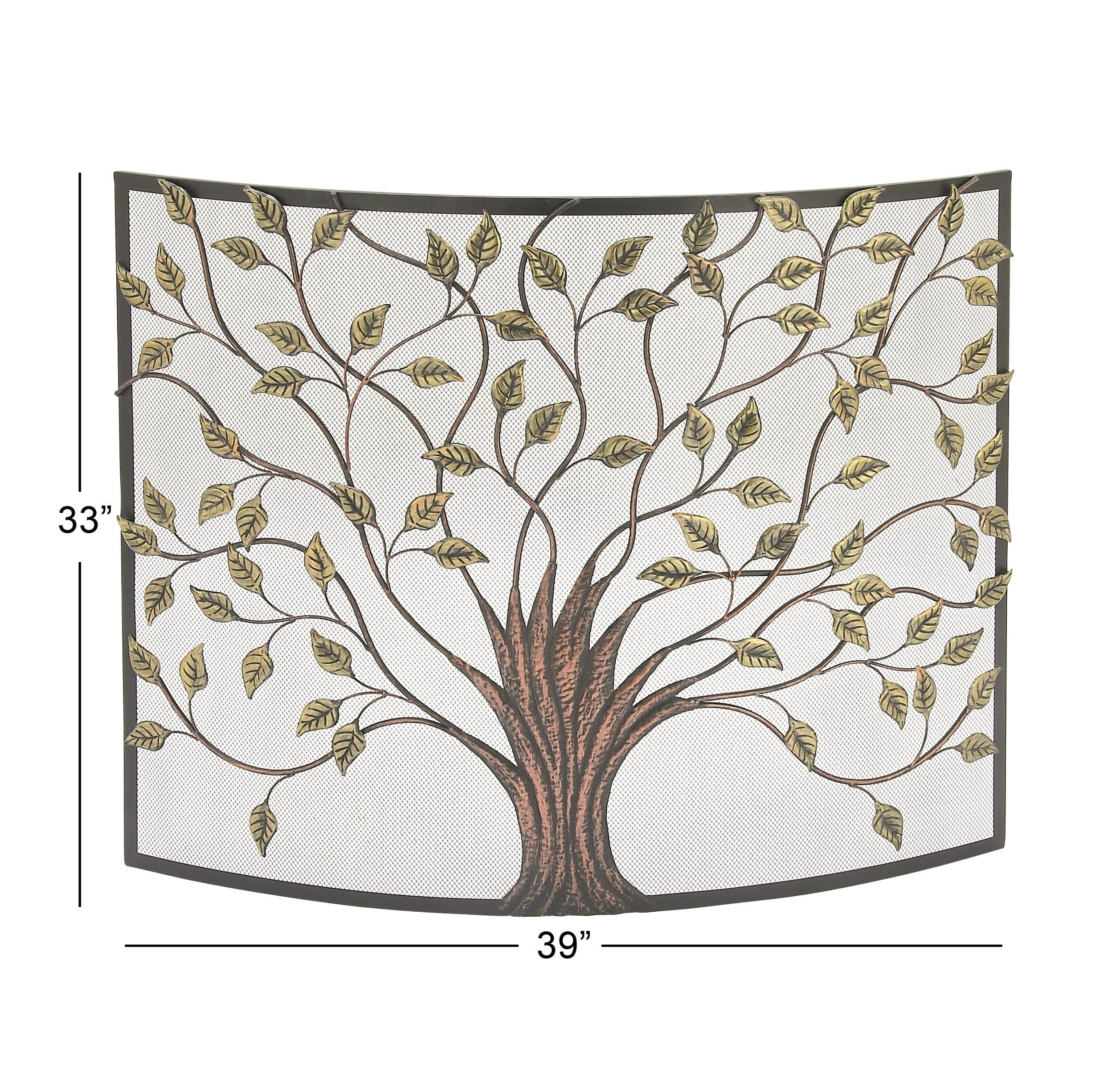 Bayberry Lane Green Metal Fireplace Screen, , large